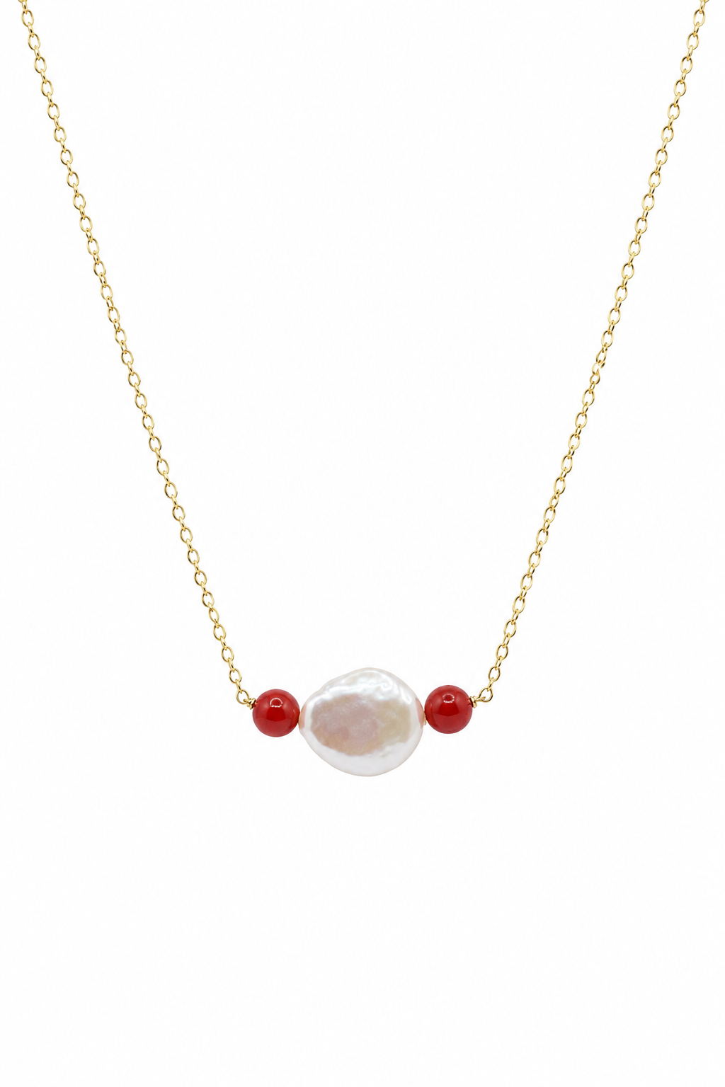 Coral and pearl necklace