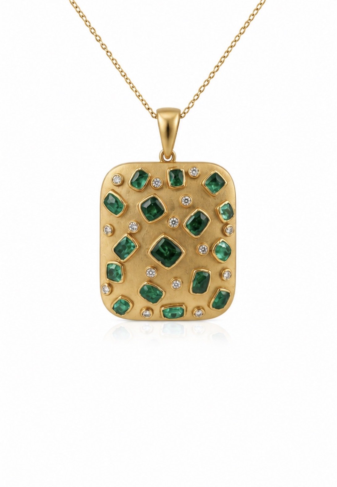 Handmade Emerald Mosaic Necklace