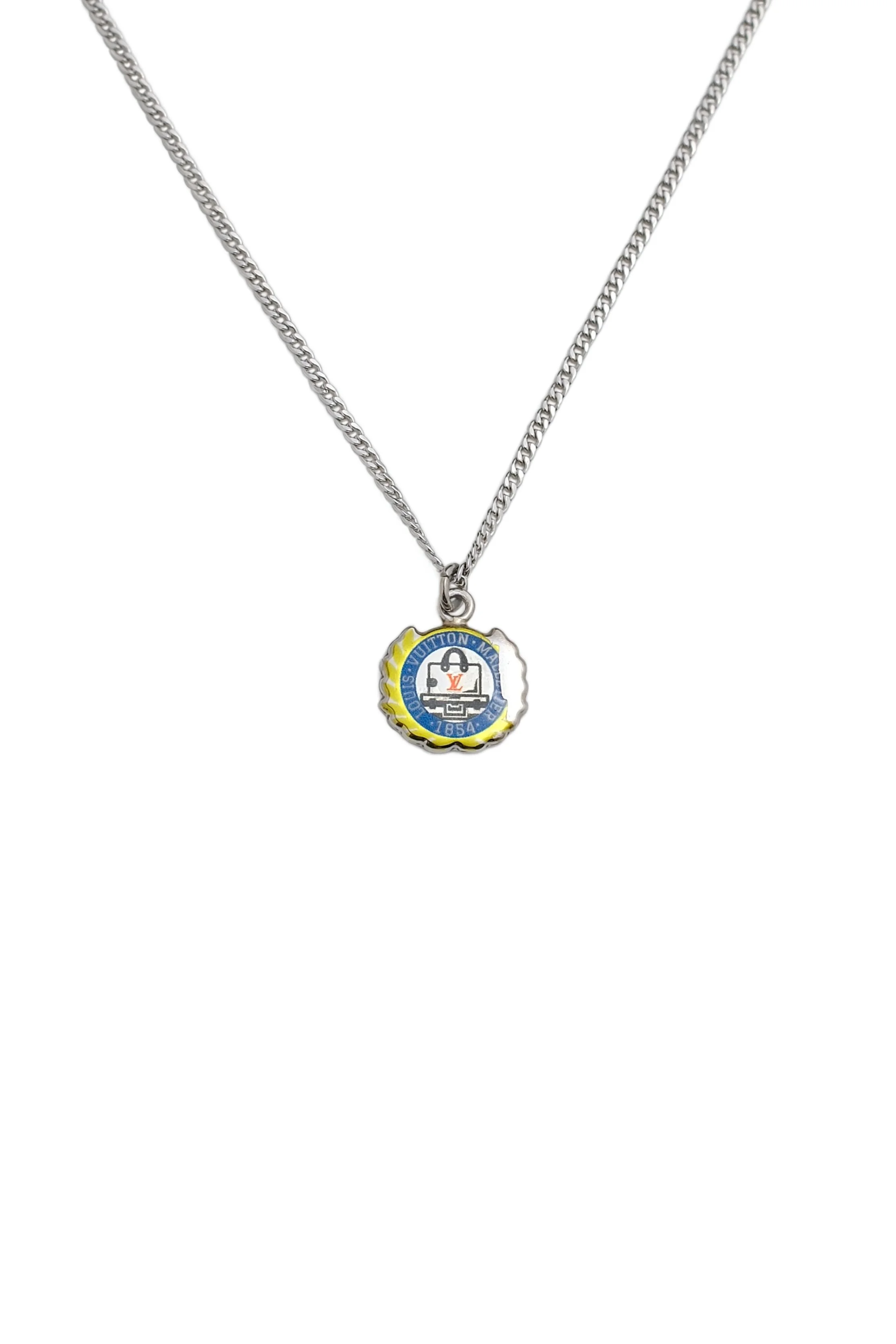 Authentic Louis Vuitton Vintage Silver Bag Necklace