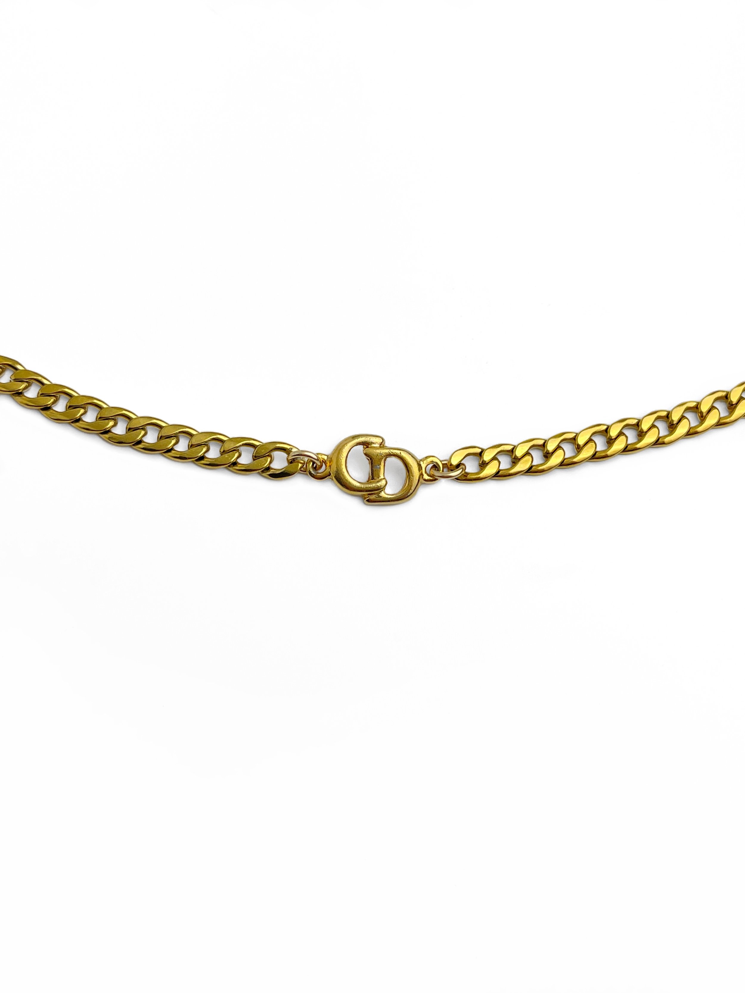 Authentic Vintage Dior CD Initial Chunky Necklace