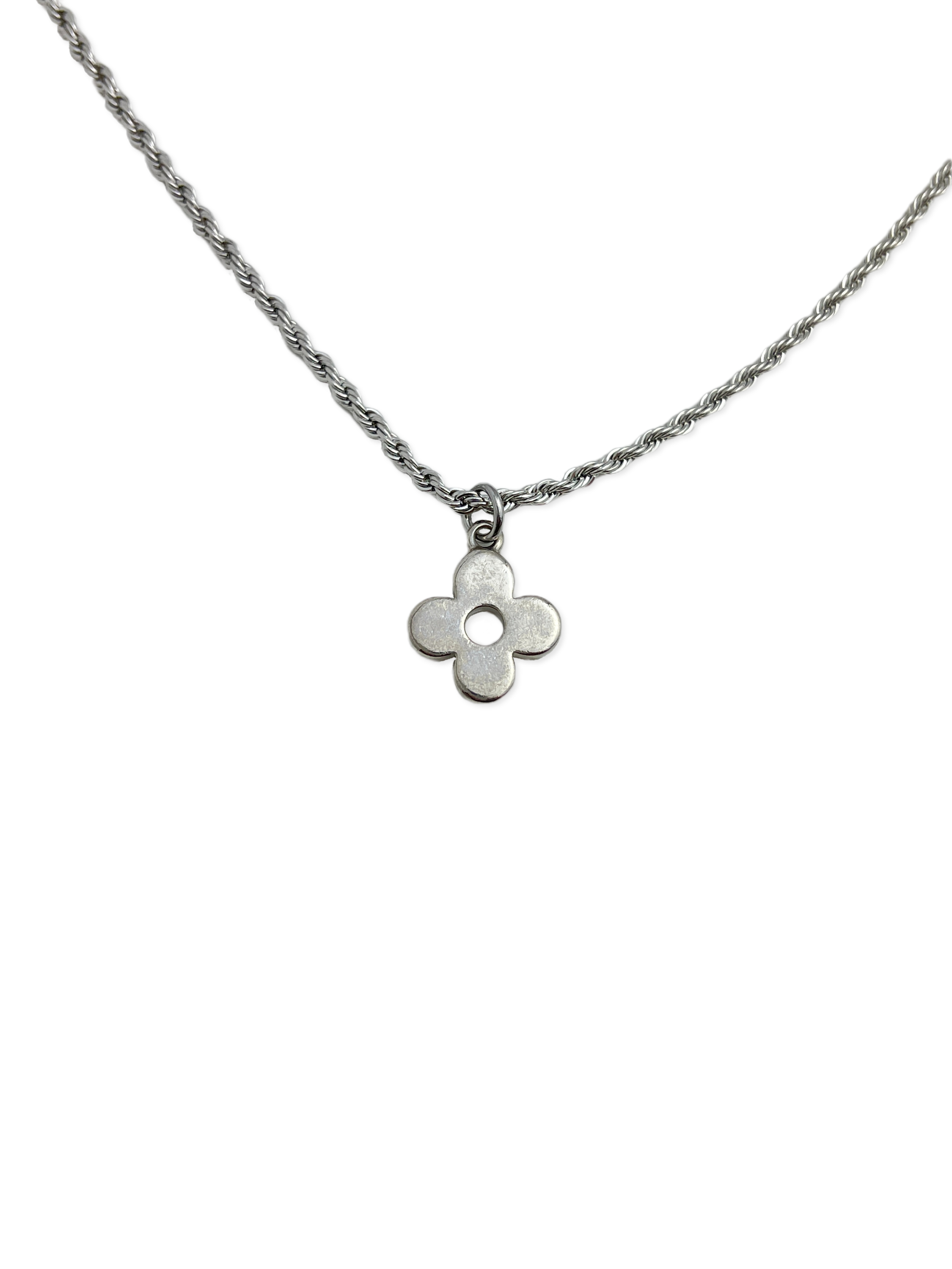 Authentic Louis Vuitton Repurposed Silver Blossom Necklace
