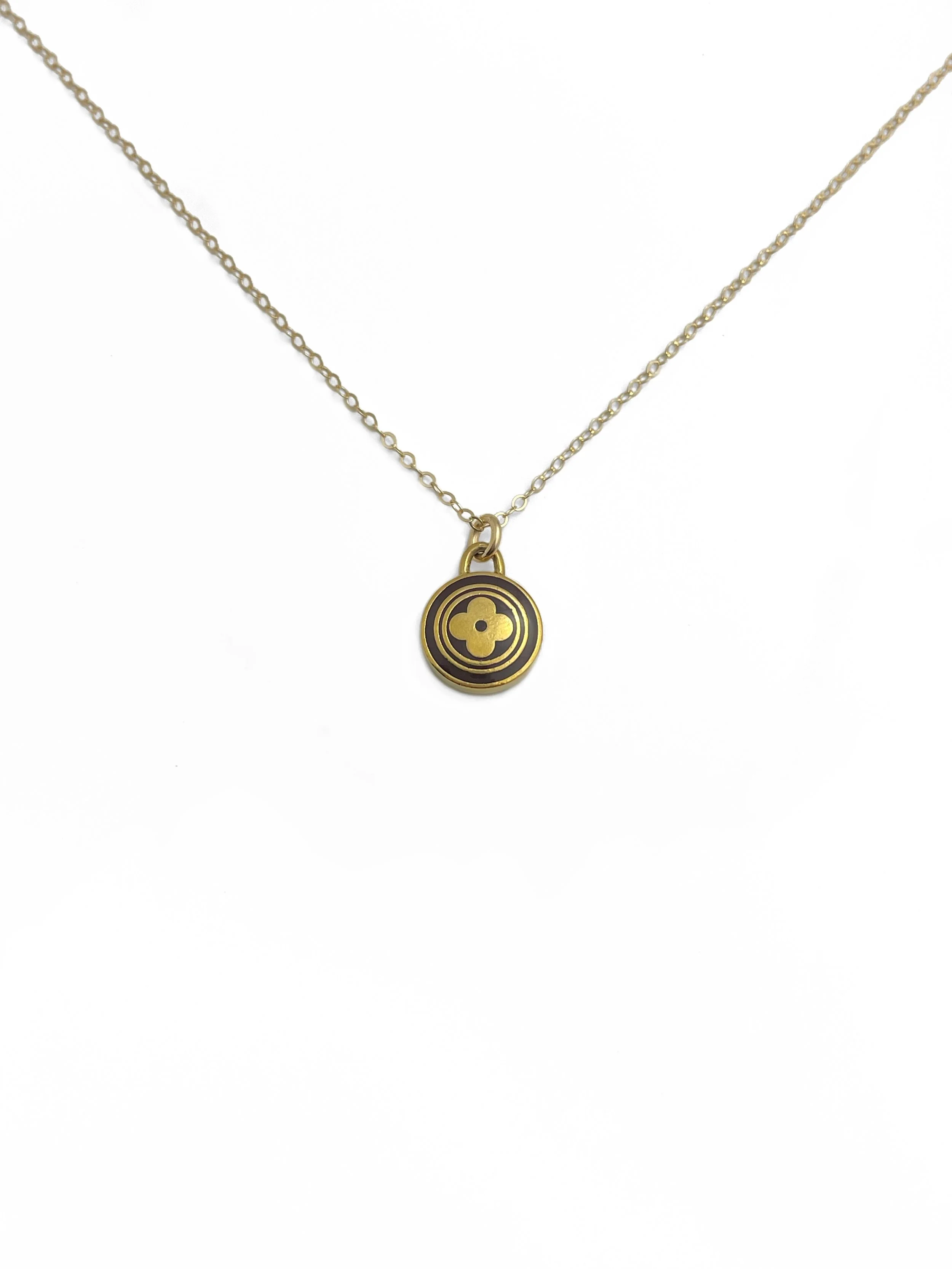 Authentic Louis Vuitton Repurposed Espresso Pastilles Blossom Necklace