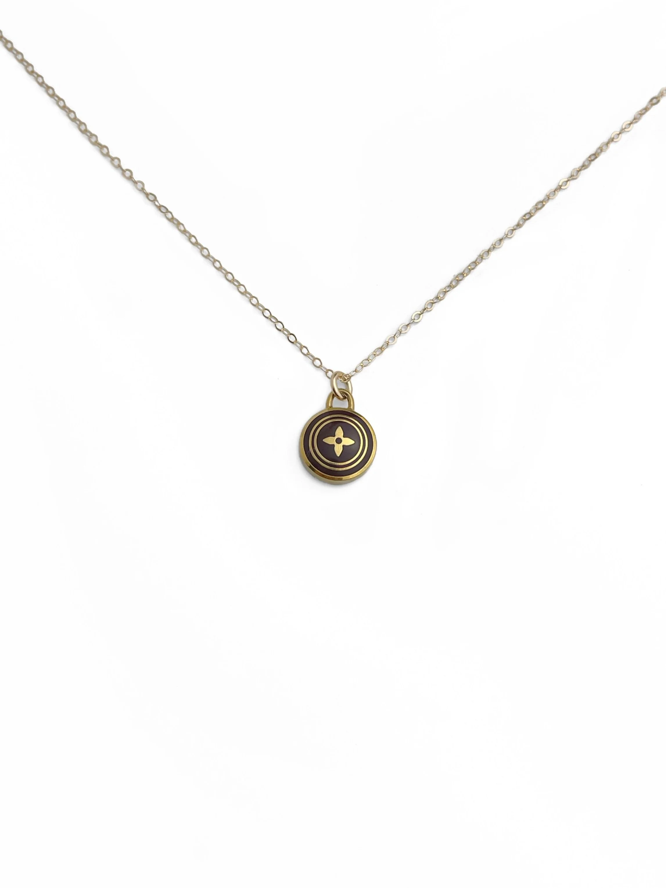Authentic Louis Vuitton Repurposed Espresso Pastilles Flower Necklace