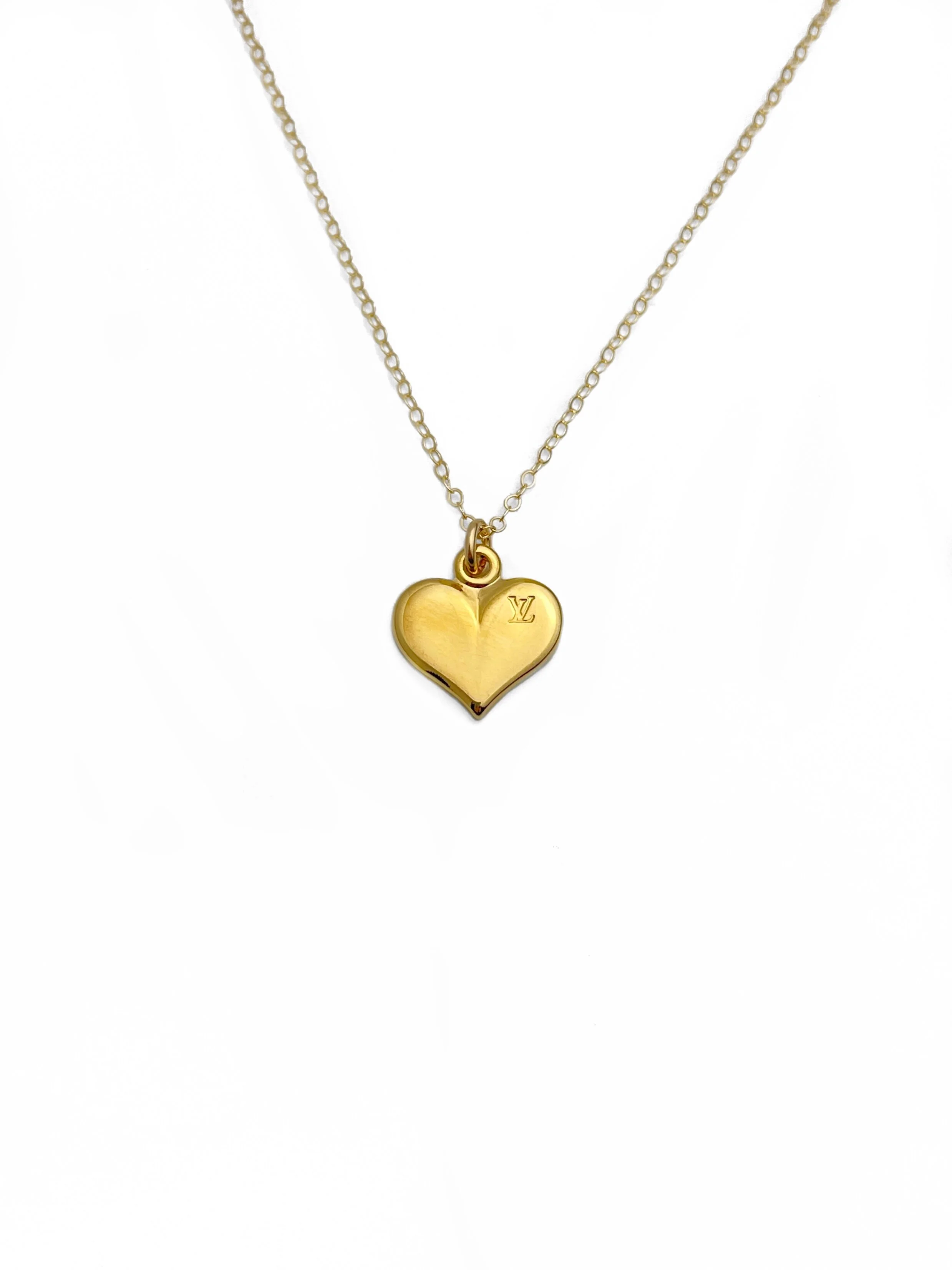 Authentic Louis Vuitton Vintage Heart Pendant Necklace