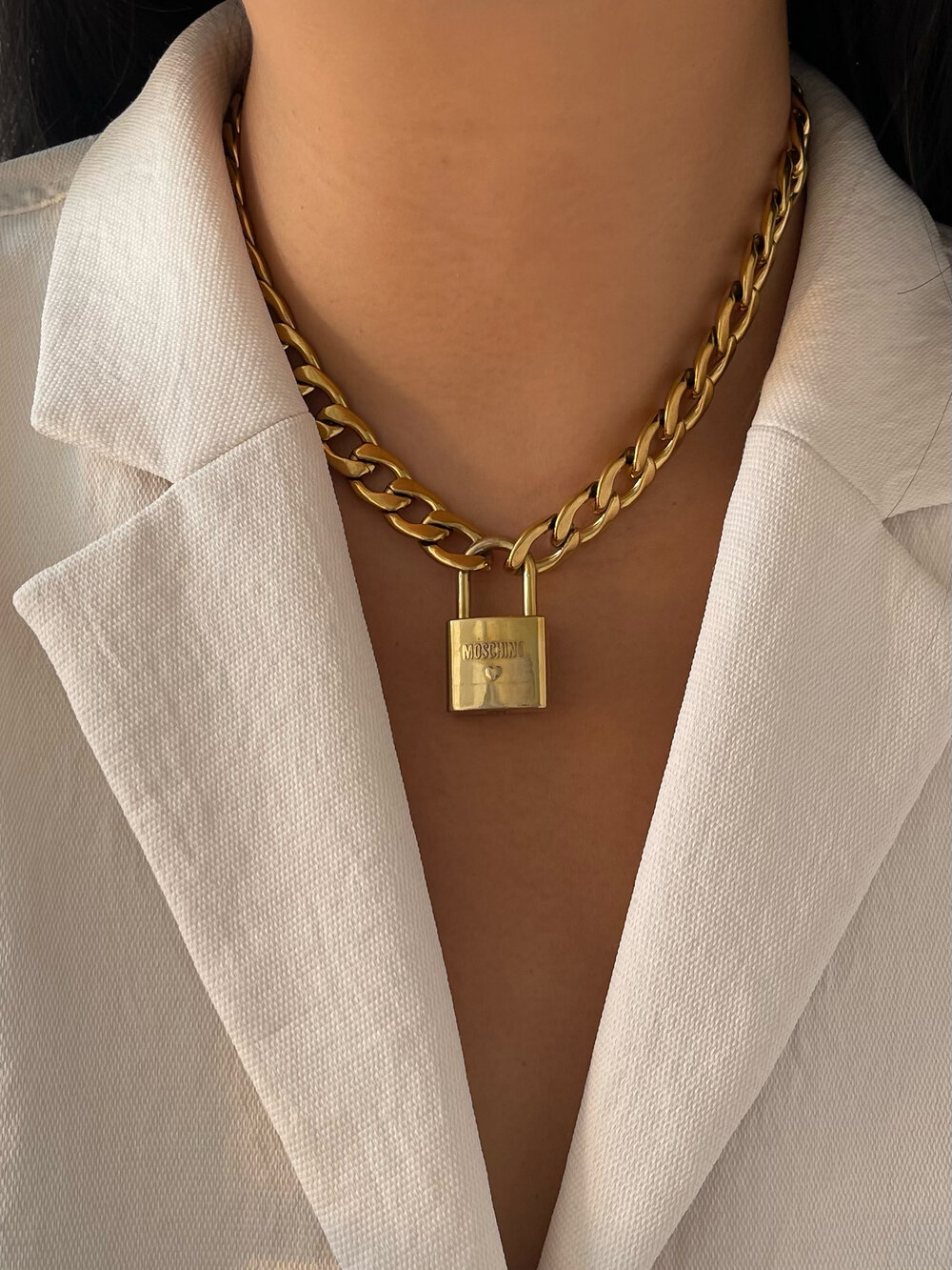 Louis Vuitton Reworked Vintage Chunky Padlock Necklace