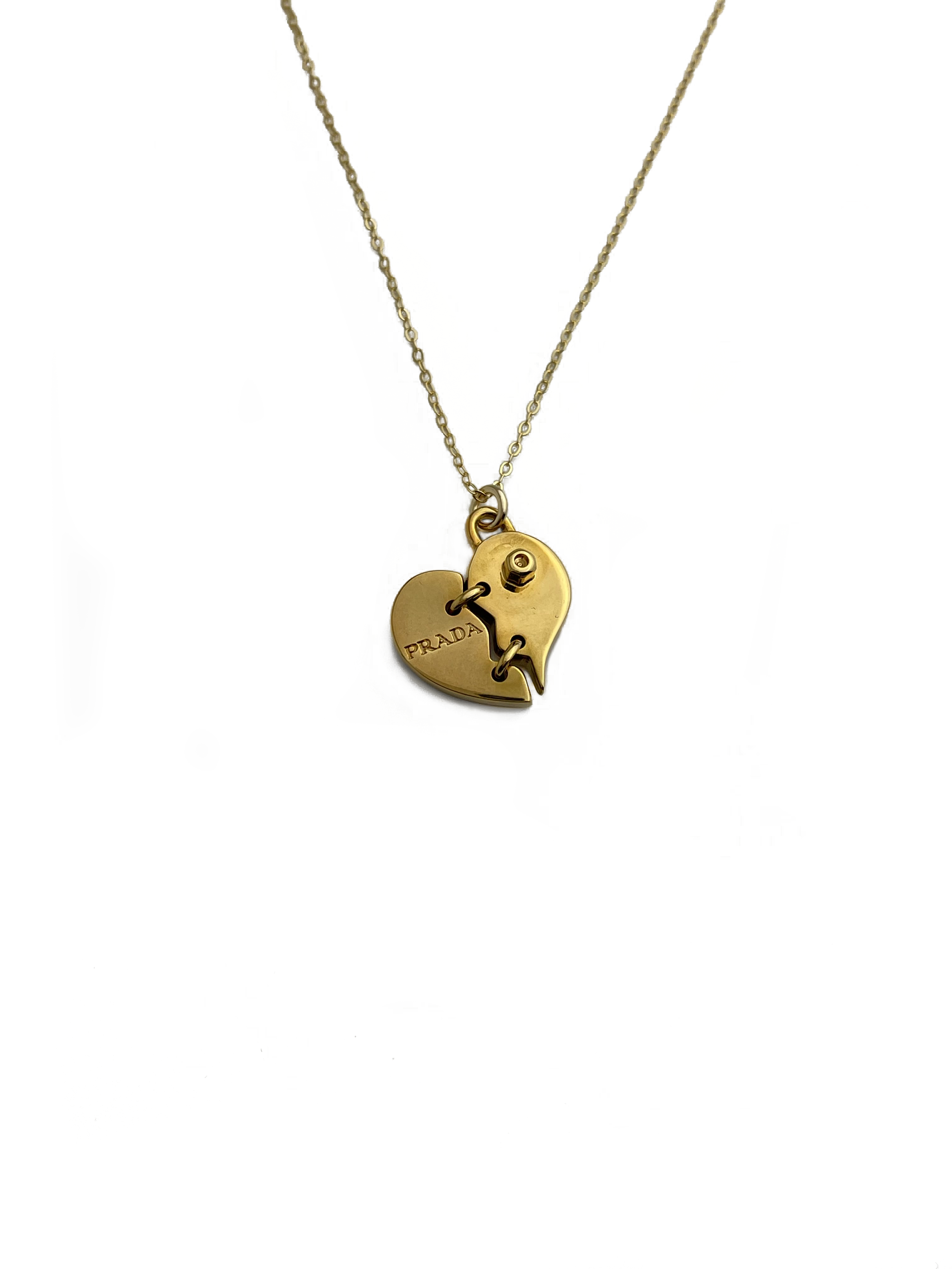 Authentic Prada Repurposed Broken Heart Necklace