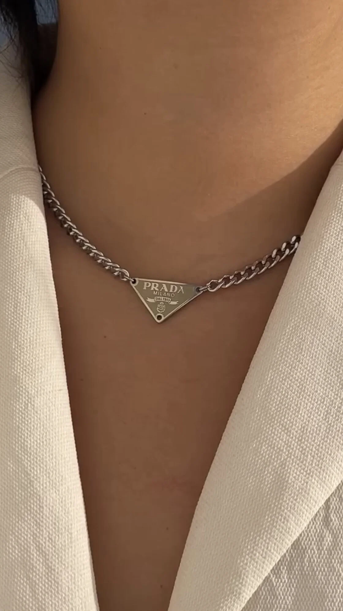 Prada on sale symbol necklace