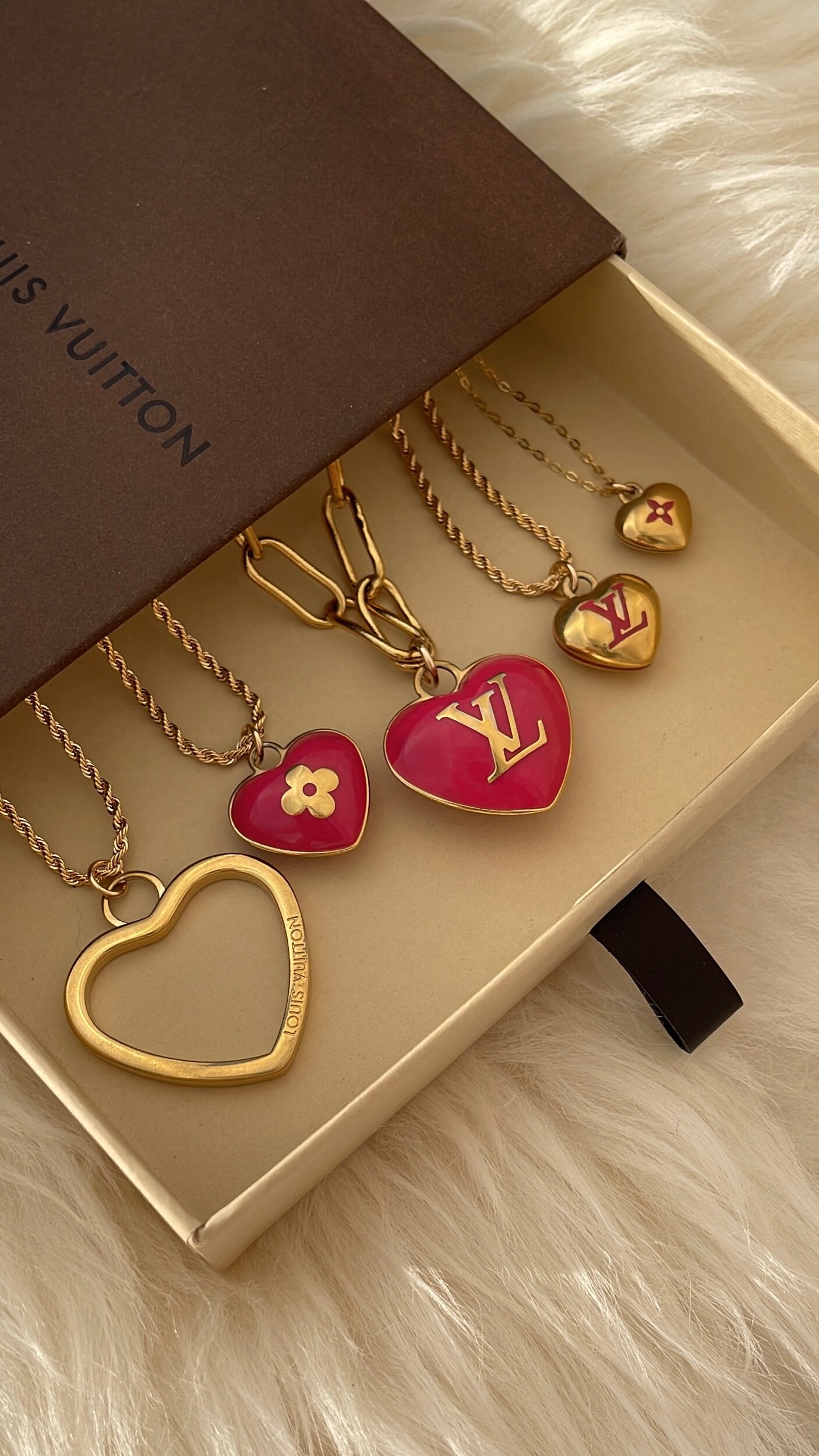 Authentic Louis Vuitton Repurposed Gold LV Heart Necklace — LUXE Reworked