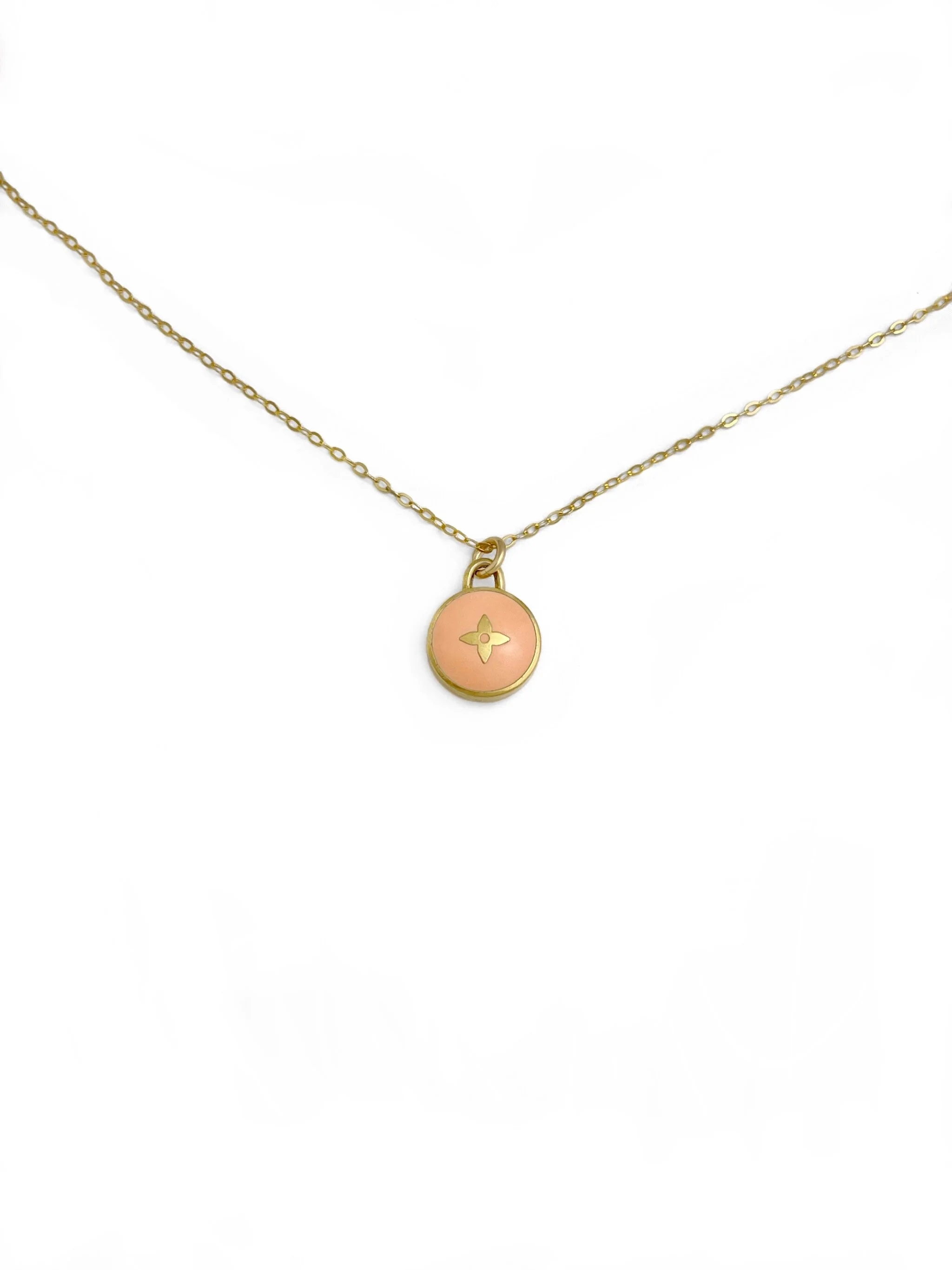 Authentic Louis Vuitton Repurposed Coral Flower Necklace