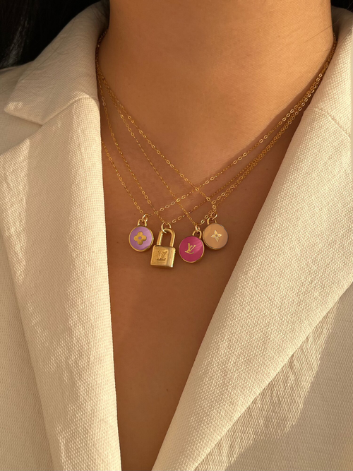 Rework Vintage Louis Vuitton Pastilles Gold Heart Necklace