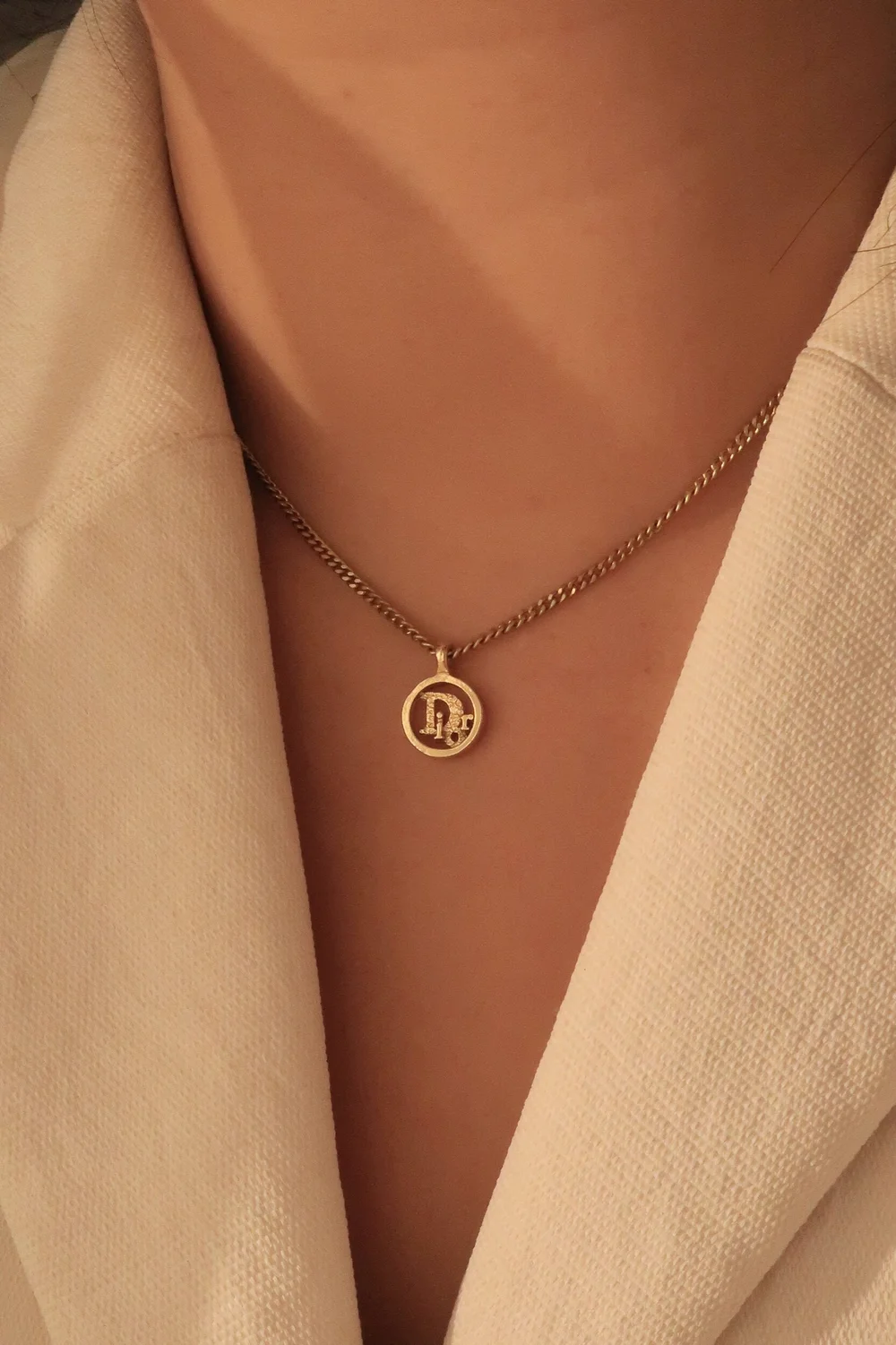 Authentic Dior Vintage Circle Logo Necklace — LUXE Reworked