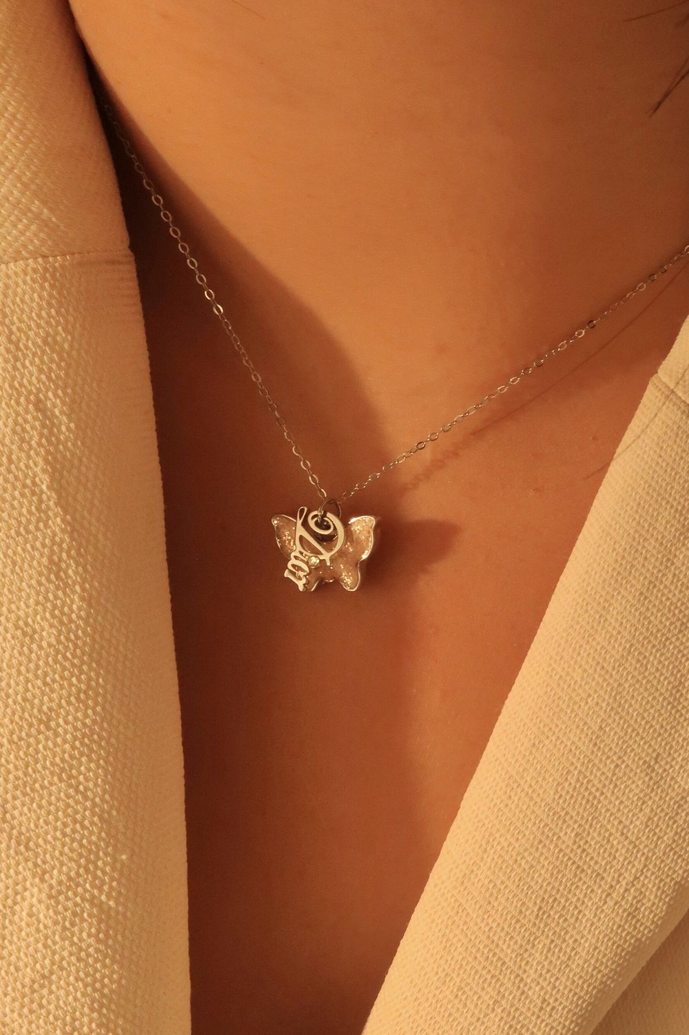 Authentic Vintage Dior Pink Butterfly Necklace — LUXE Reworked