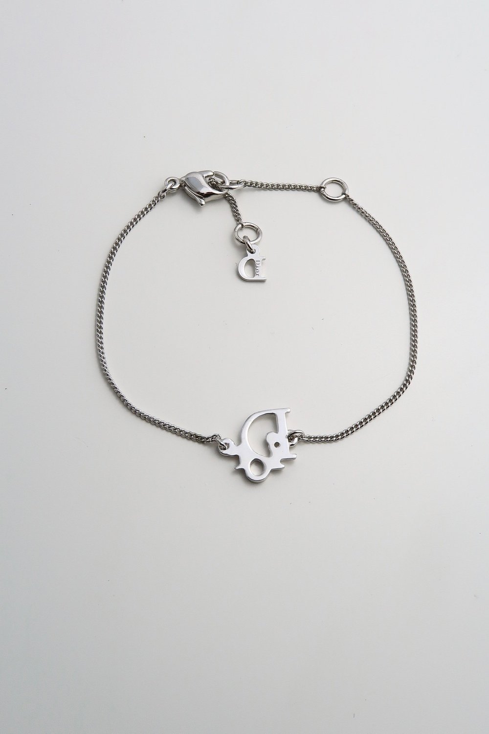 Authentic Dior Vintage Silver Oblique Logo Bracelet — LUXE