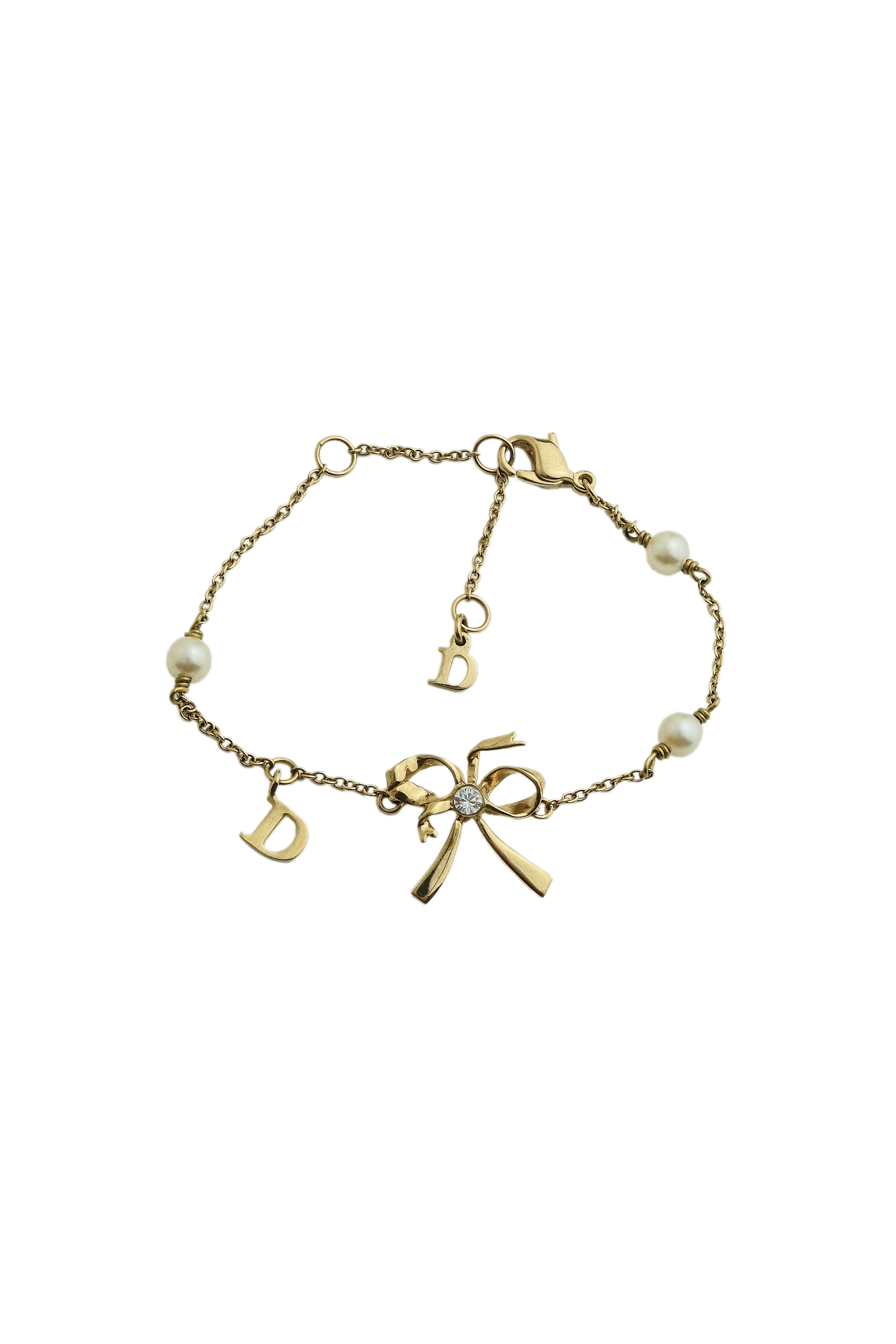Authentic Vintage Dior Bow Pearl Bracelet