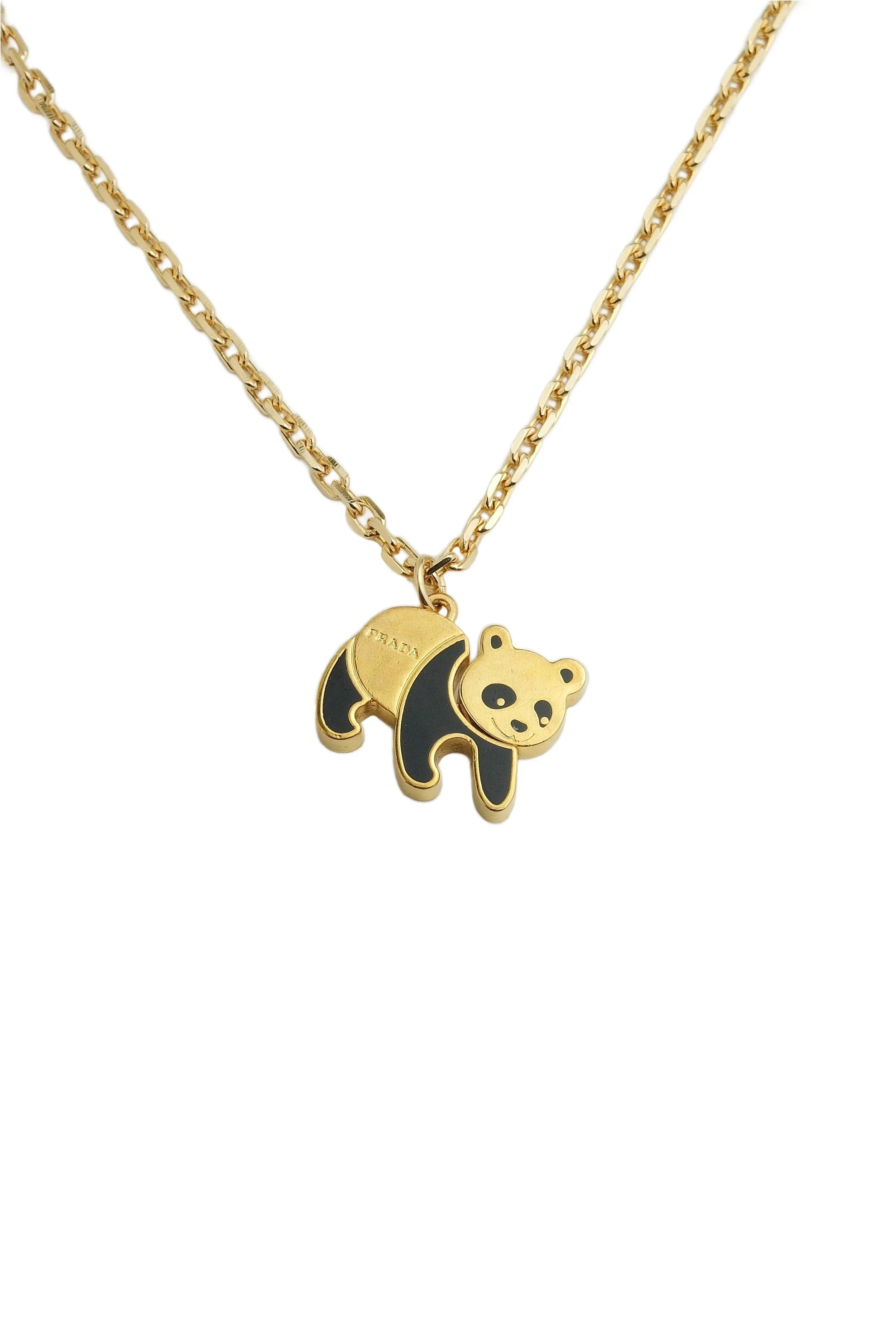Authentic Prada Vintage Gold Panda Necklace