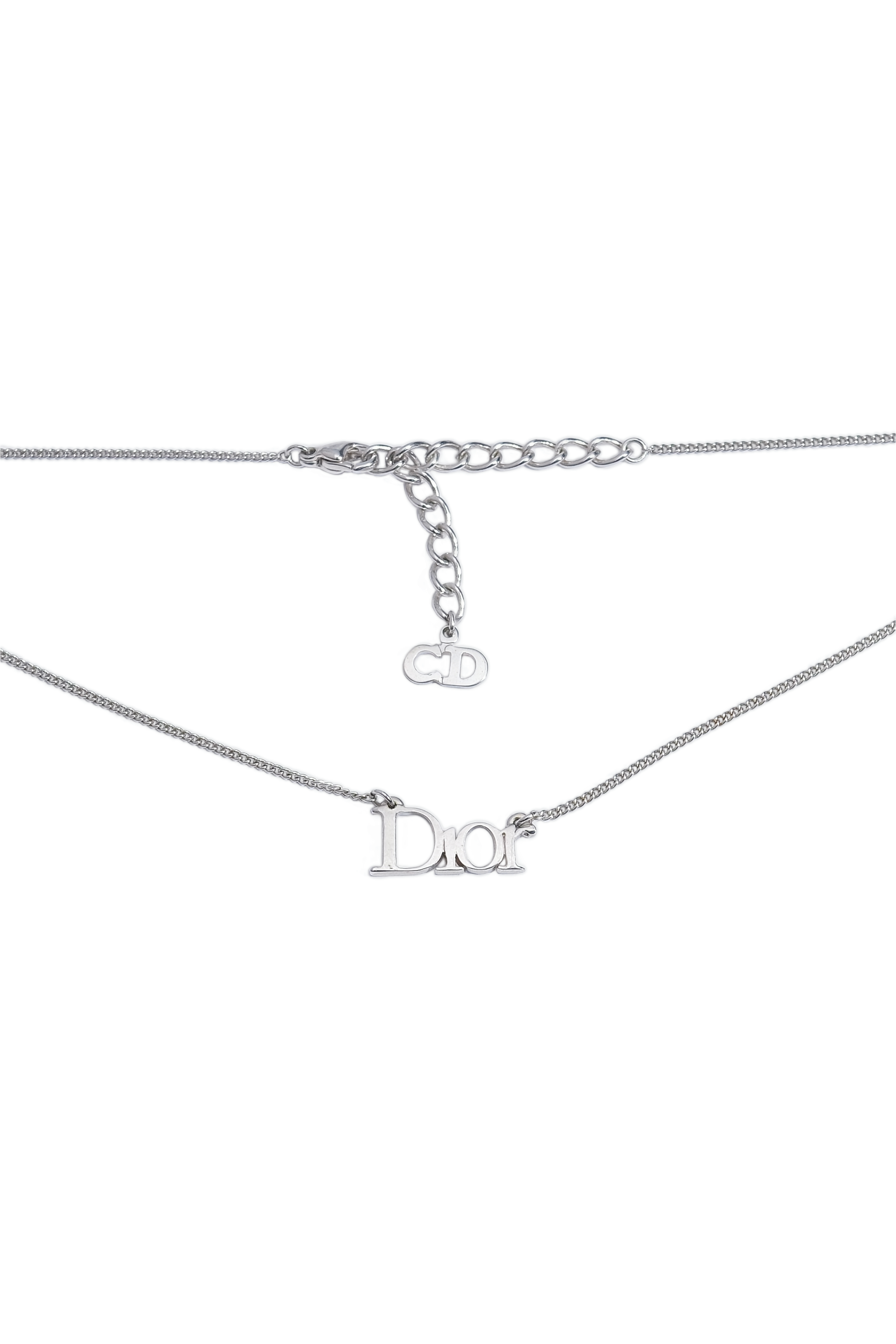 Authentic Dior Vintage Silver Spellout Necklace