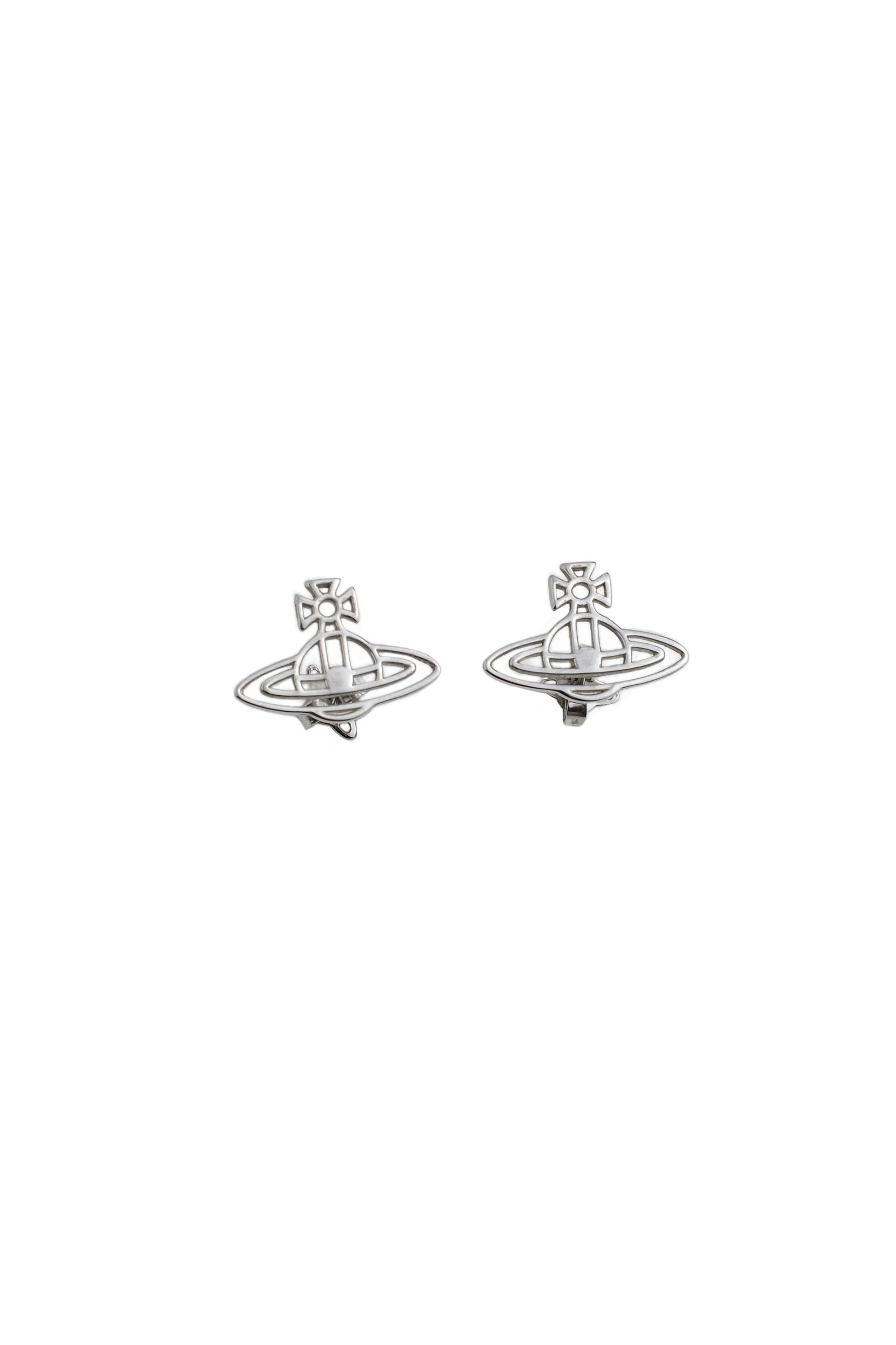 Authentic Vivienne Westwood Vintage Silver Cutout Orb Earrings