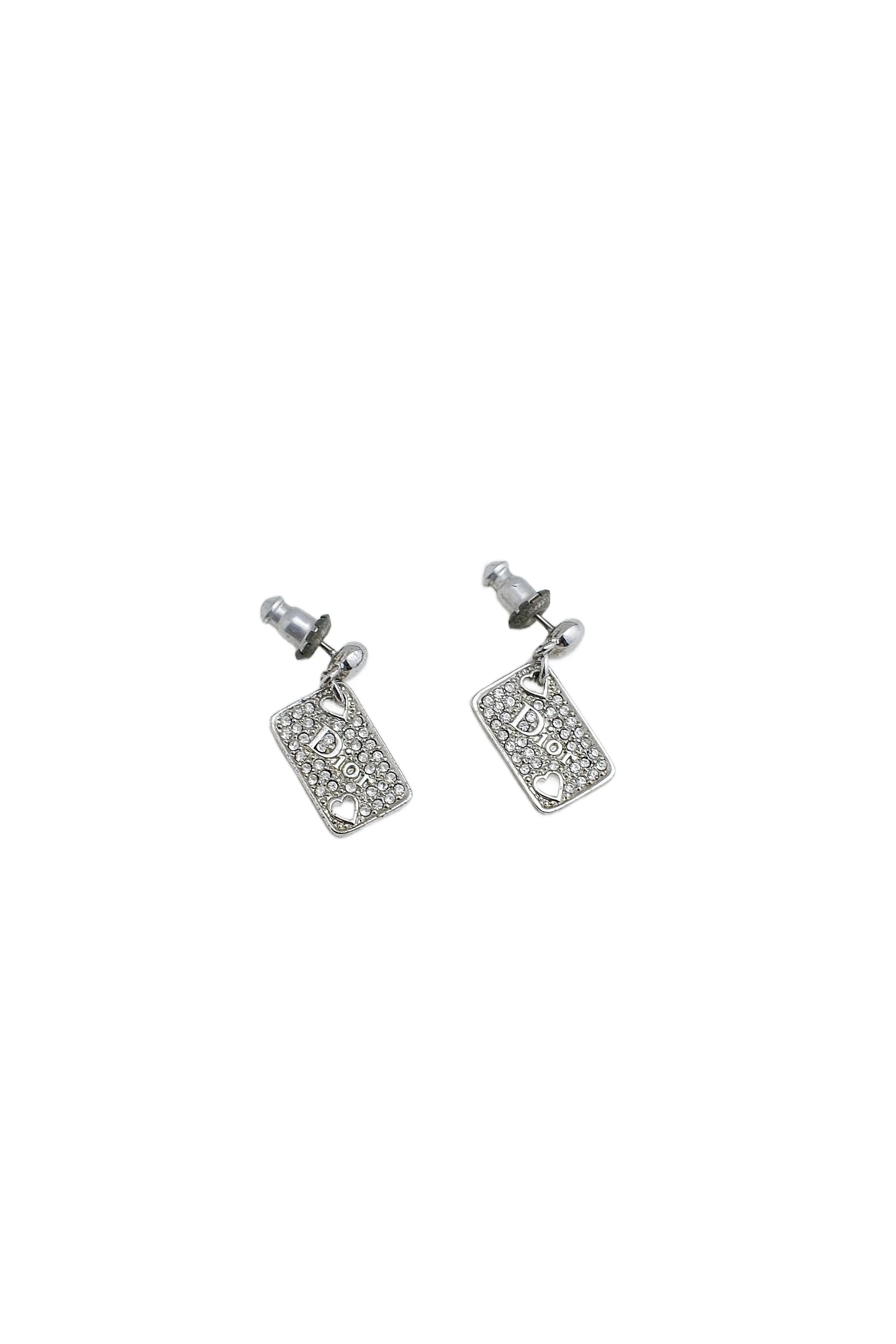 Authentic Dior Vintage Crystal Playing Cards Earrings