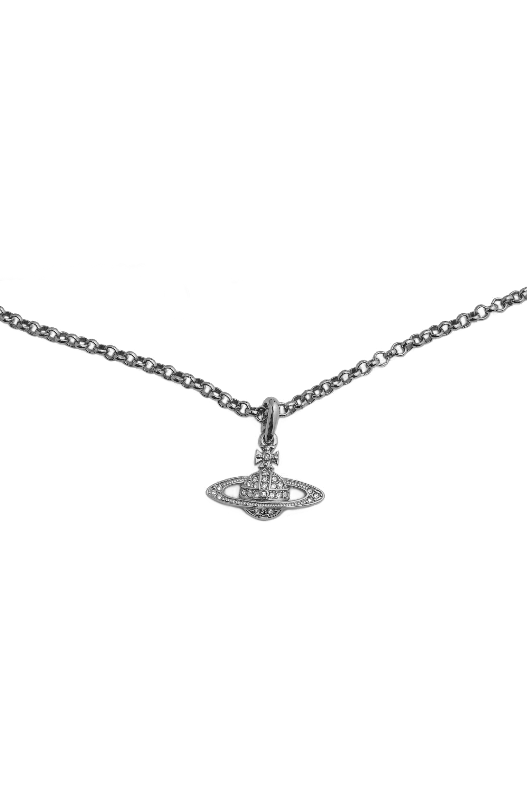 Authentic Vintage Vivienne Westwood Silver Crystal Orb Necklace