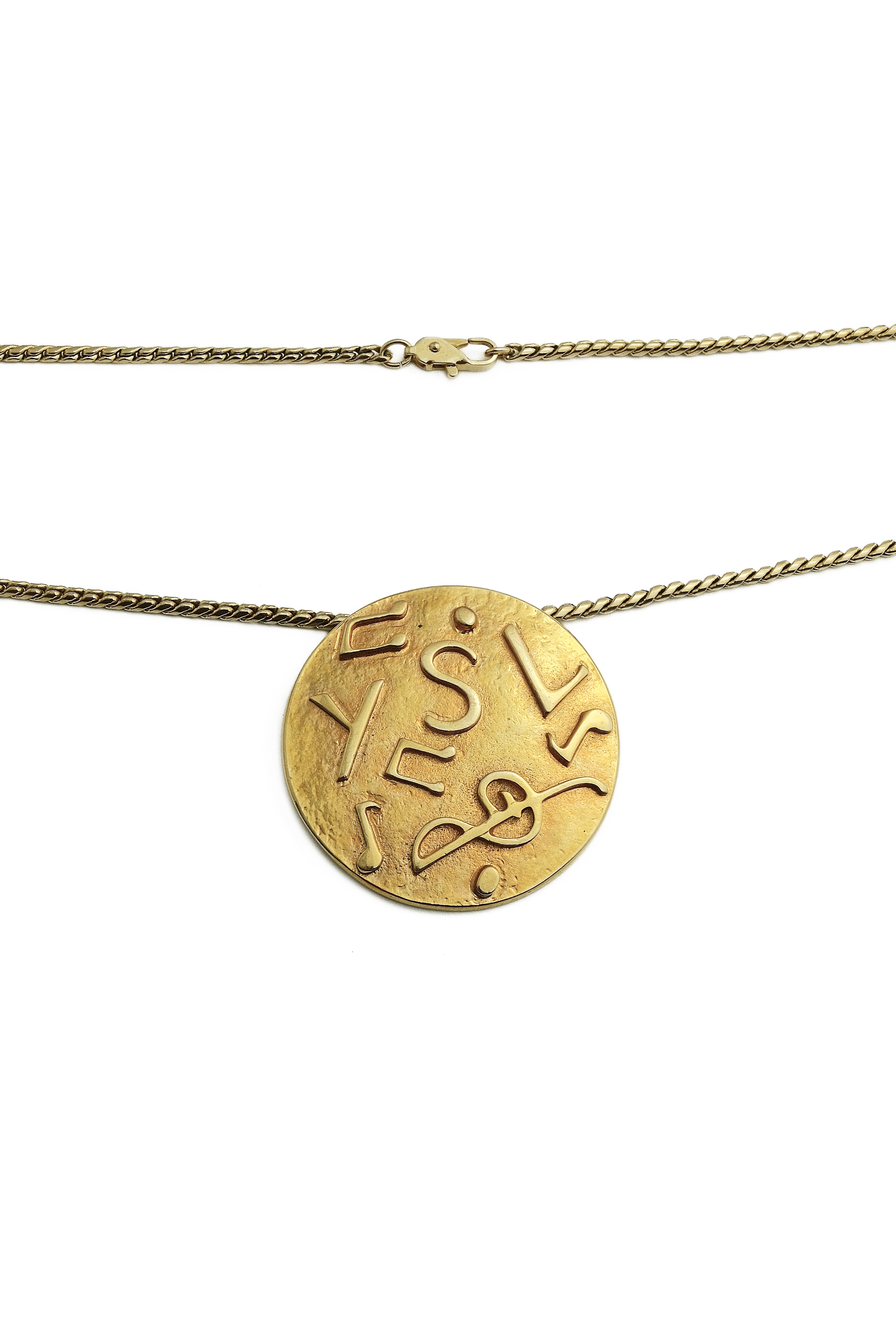 Authentic Vintage YSL Music Note XL Pendant Necklace