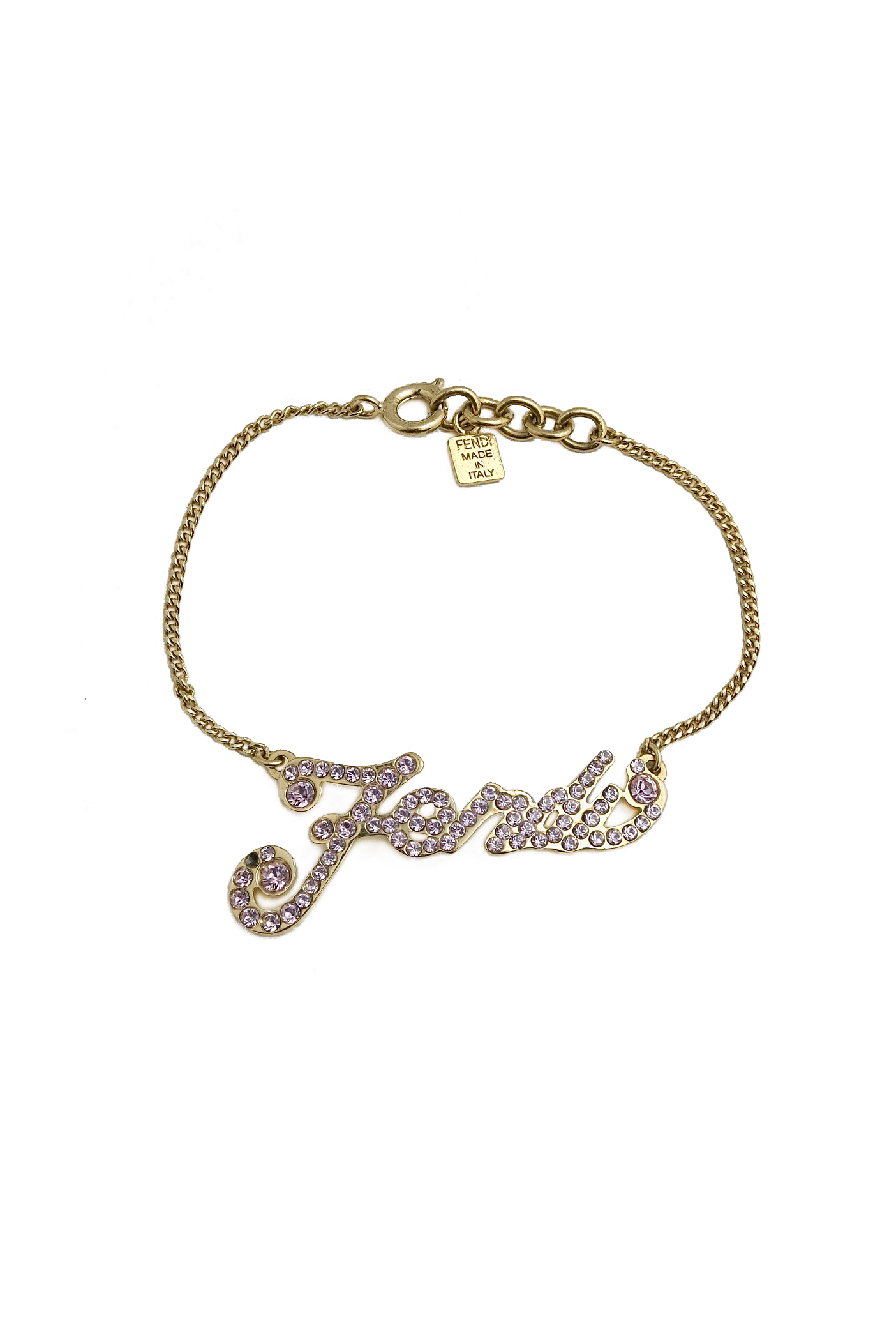 Authentic Fendi Vintage Pink Rhinestones Bracelet