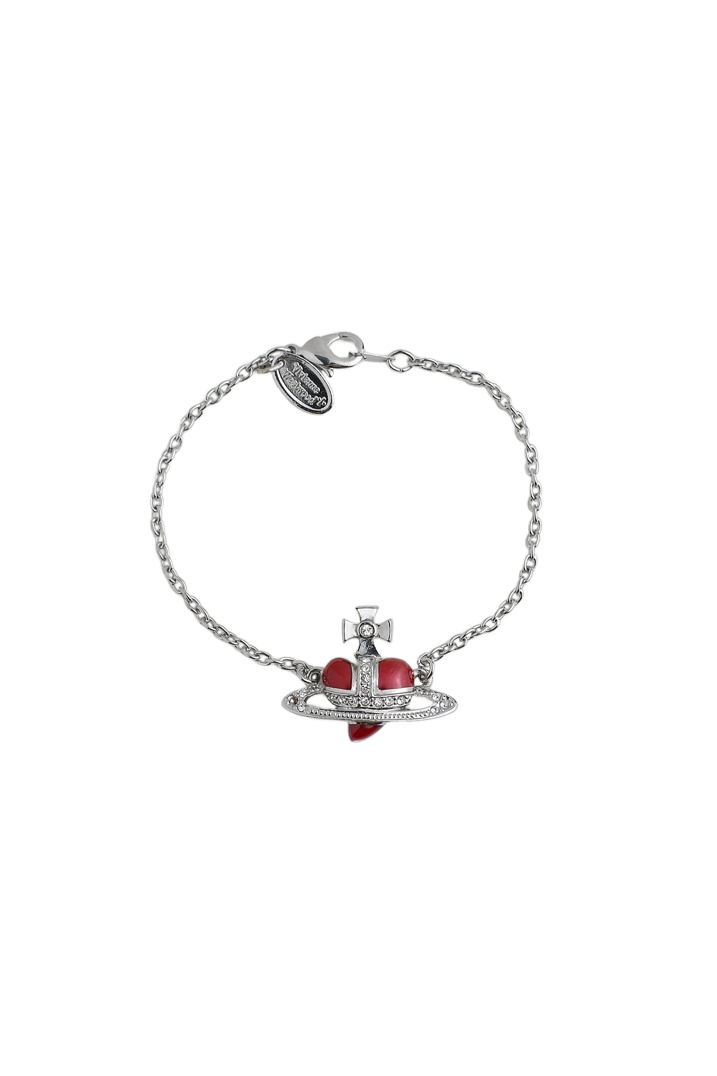 Authentic Vintage Vivienne Westwood Red Heart Orb Bracelet