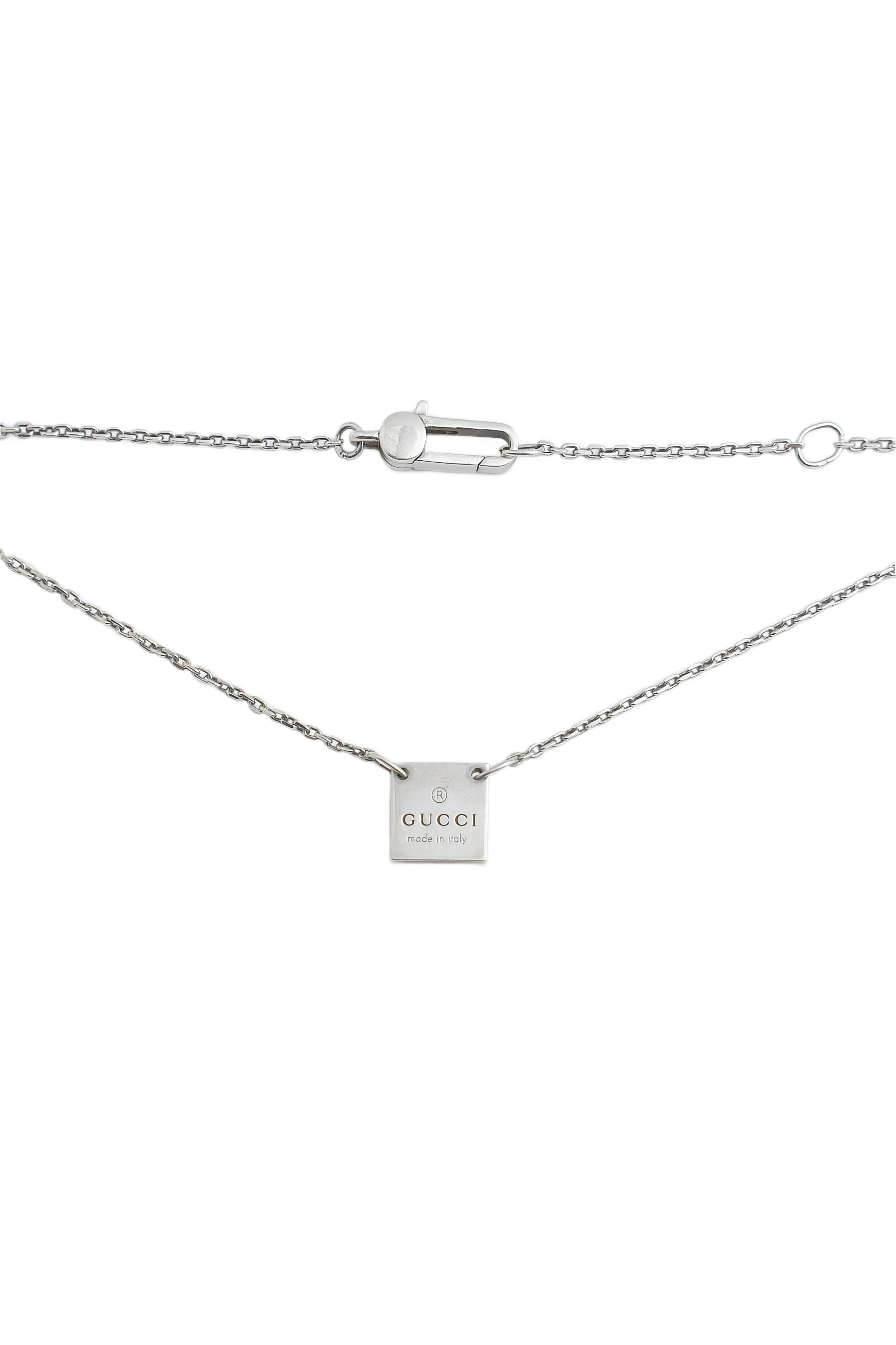 Authentic Gucci Vintage Silver Mini Square Necklace
