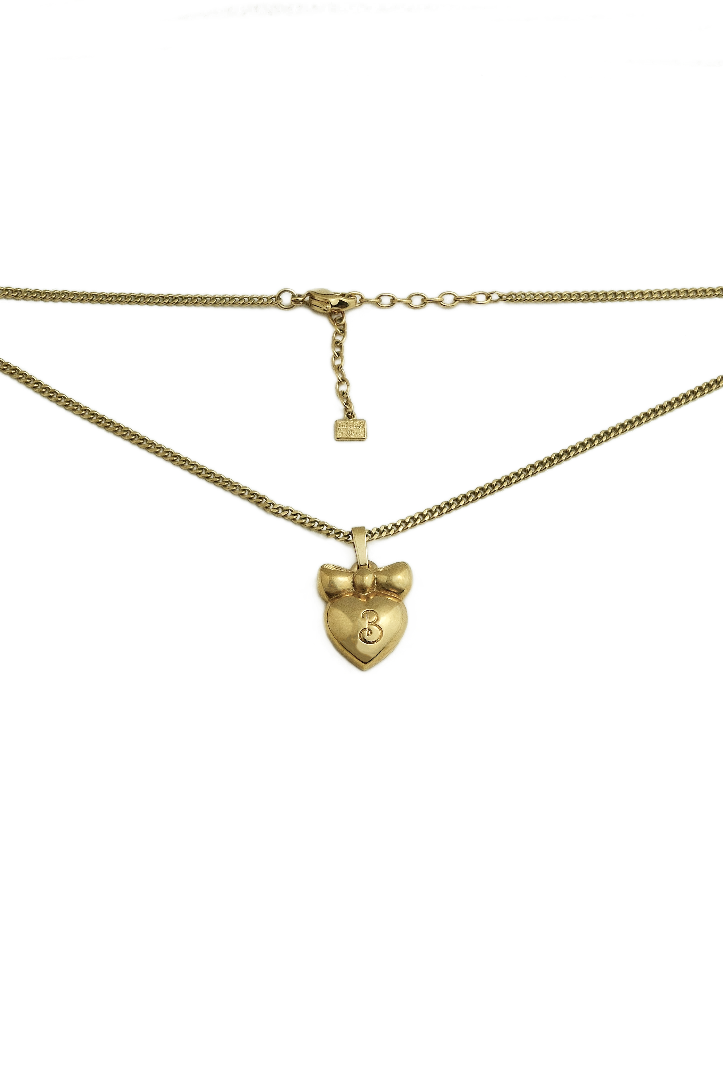 Authentic Burberry Vintage Bow Heart Necklace