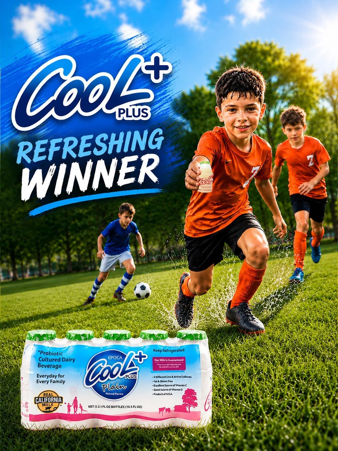 ⚽ Every match has a winner. Make Cool Plus part of the celebration.

After every goal, every save, and every great play, Cool Plus is the refreshing choice kids love.

✨ Probiotic cultured dairy beverage
⚽ Perfect for game day
🥛 Made for active fami