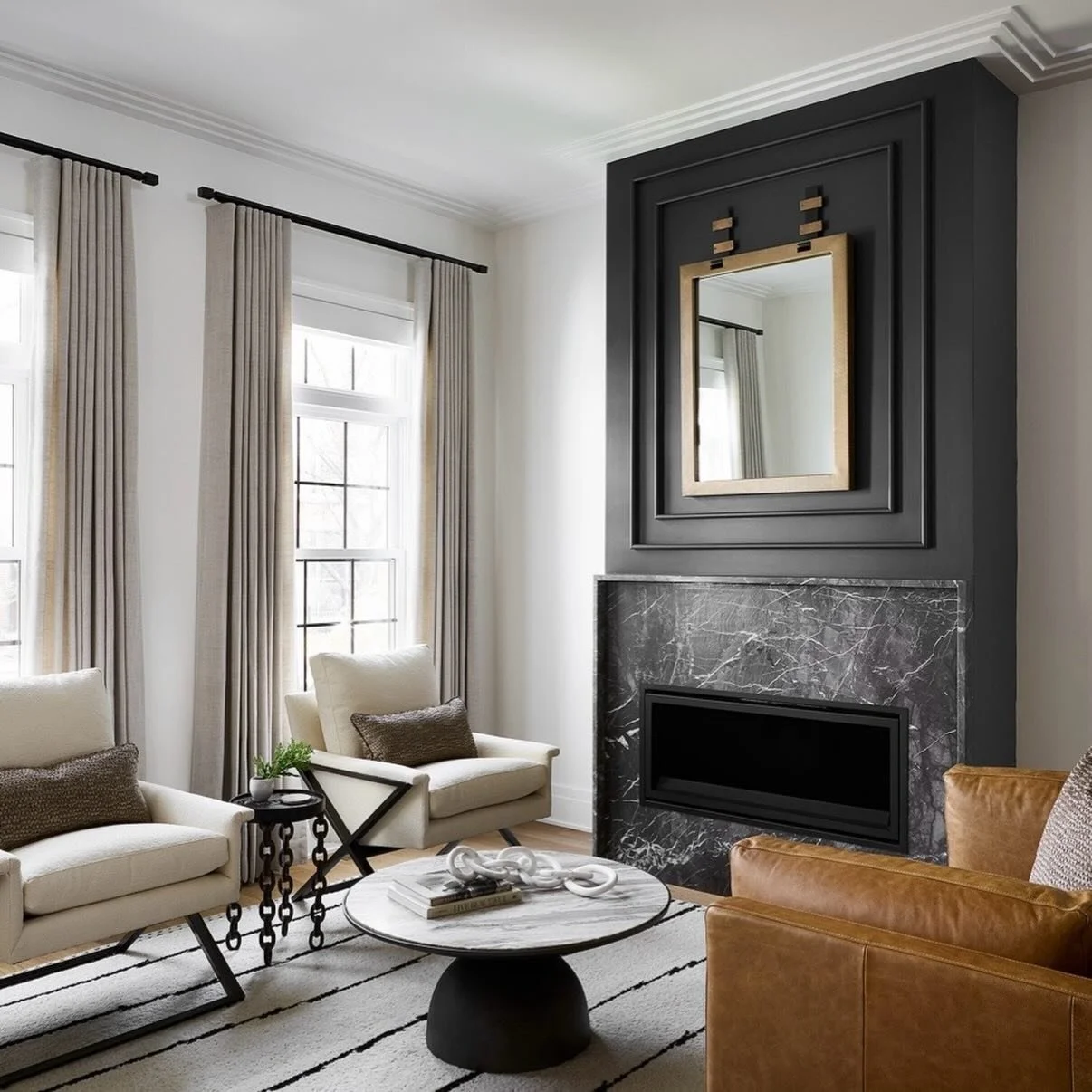 Cozy vibes &amp; stunning design elements to warm up your winter! ❄️🔥 From the timeless elegance of marble to the luxurious depth of onyx and the bold beauty of tile, these fireplaces are the perfect centerpieces for gathering around this season. 

