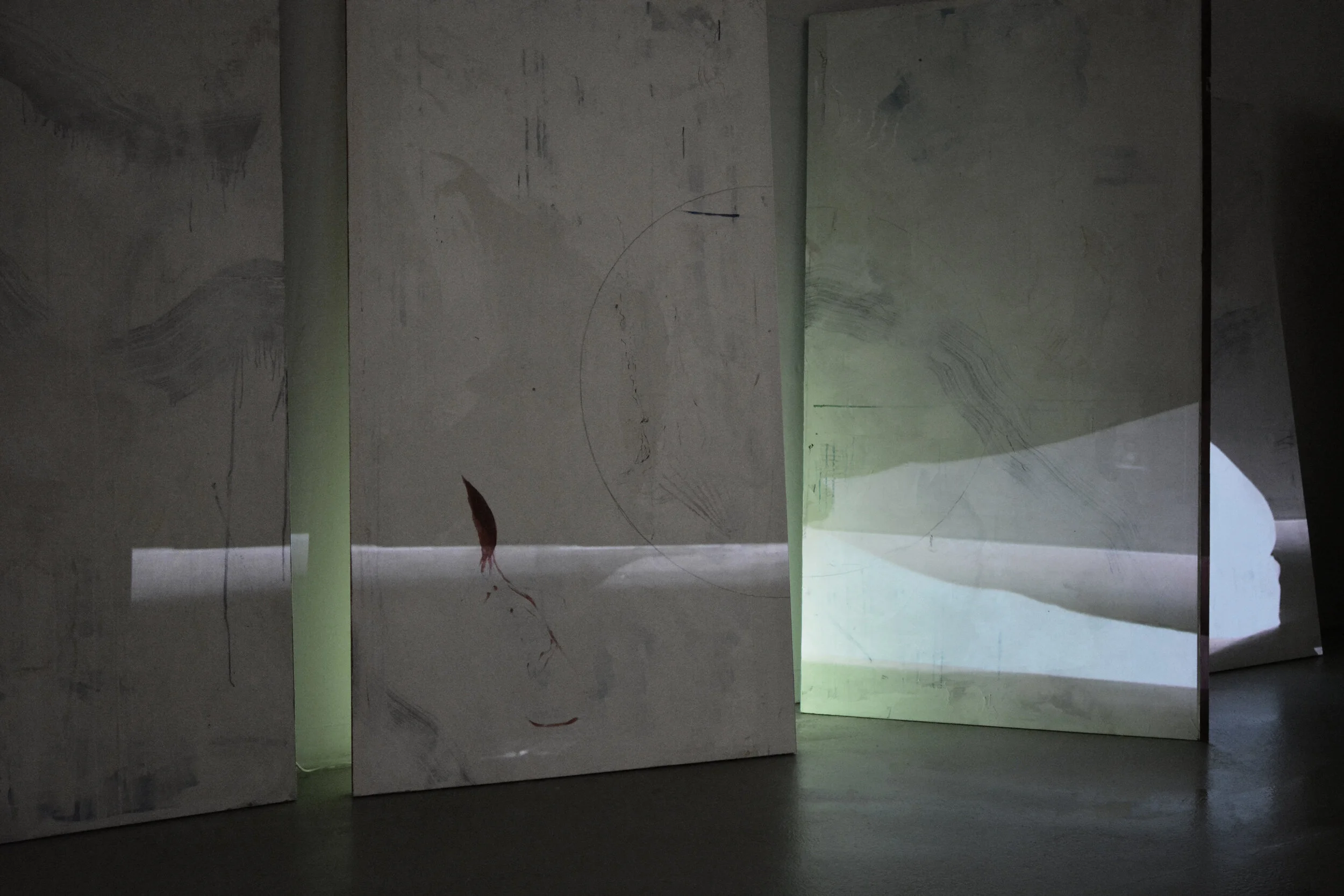 Variations On Broken Lines: Detail, installation shot