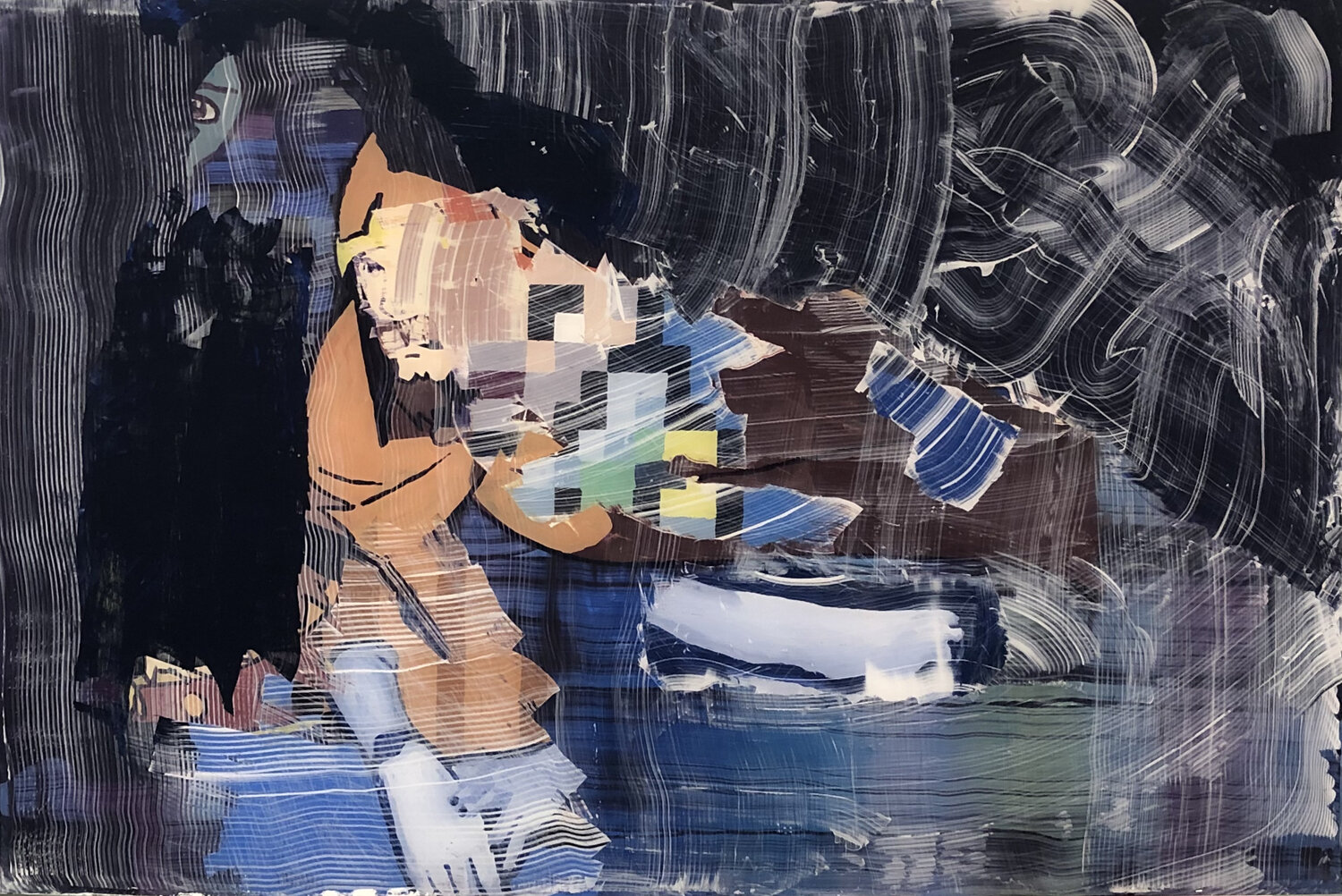 To the Darkness, 2021, Acrylic on Plexiglass, 36” x 24”