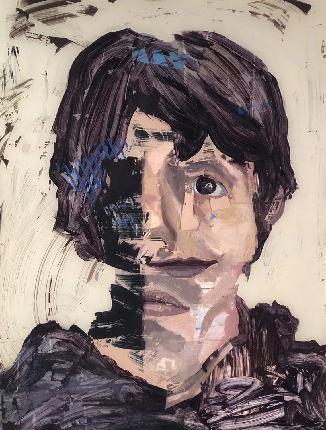 Self-Portrait, 2021, Acrylic on Plexiglass, 18” x 24” 