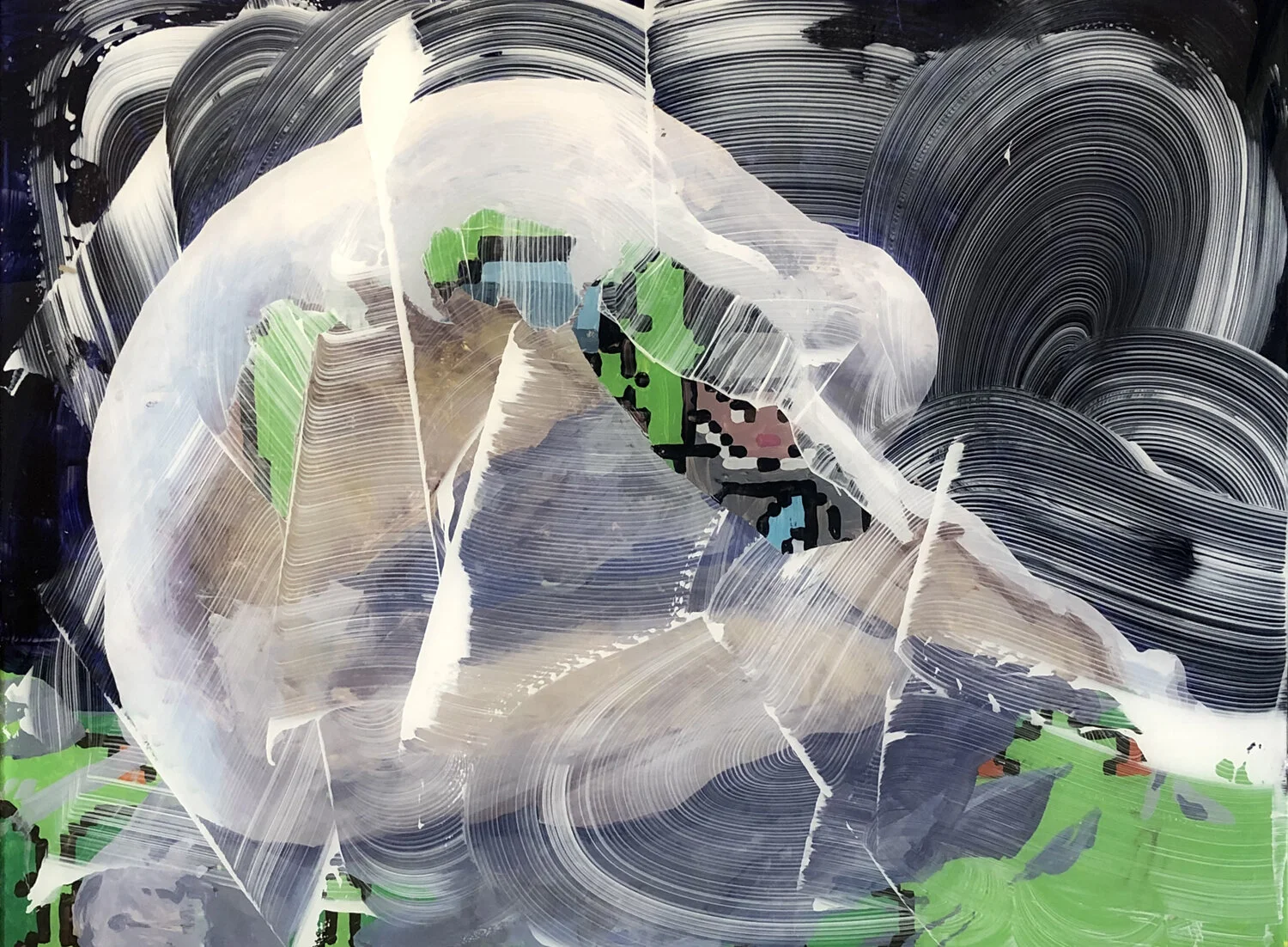 Untitled, 2020, Acrylic on Plexiglass, 18” x 24” 