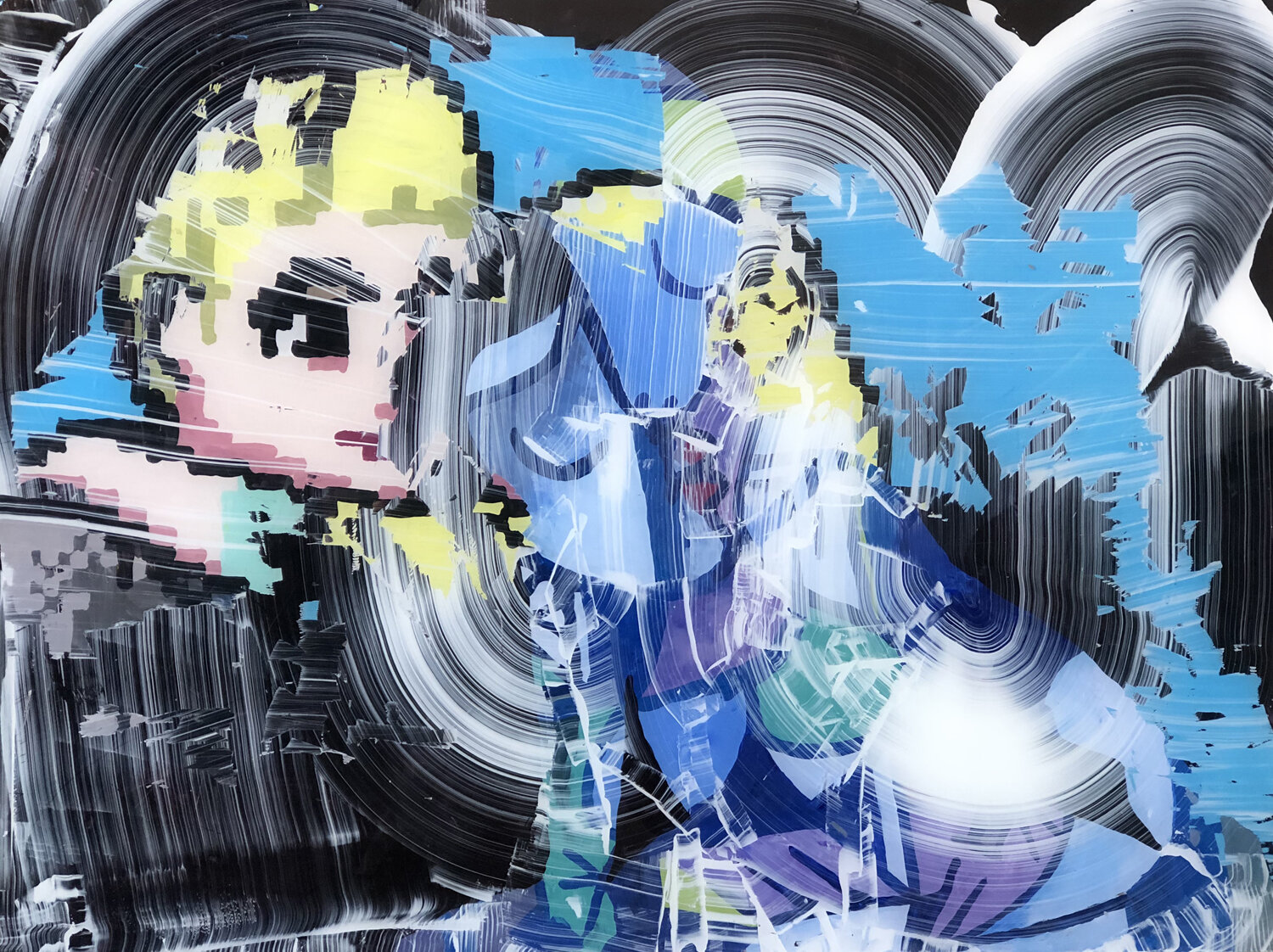 Reunion, 2020, Acrylic on Plexiglass, 18” x 24” 