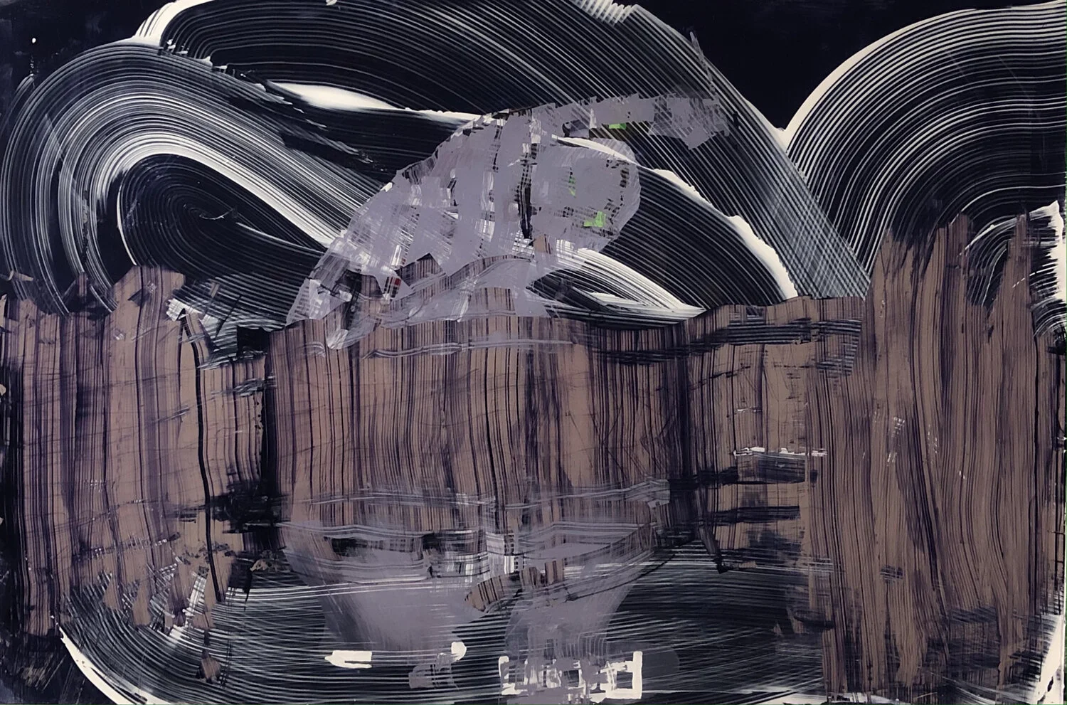 Drown in Reverb, 2021, Acrylic on Plexiglass, 36” x 24”