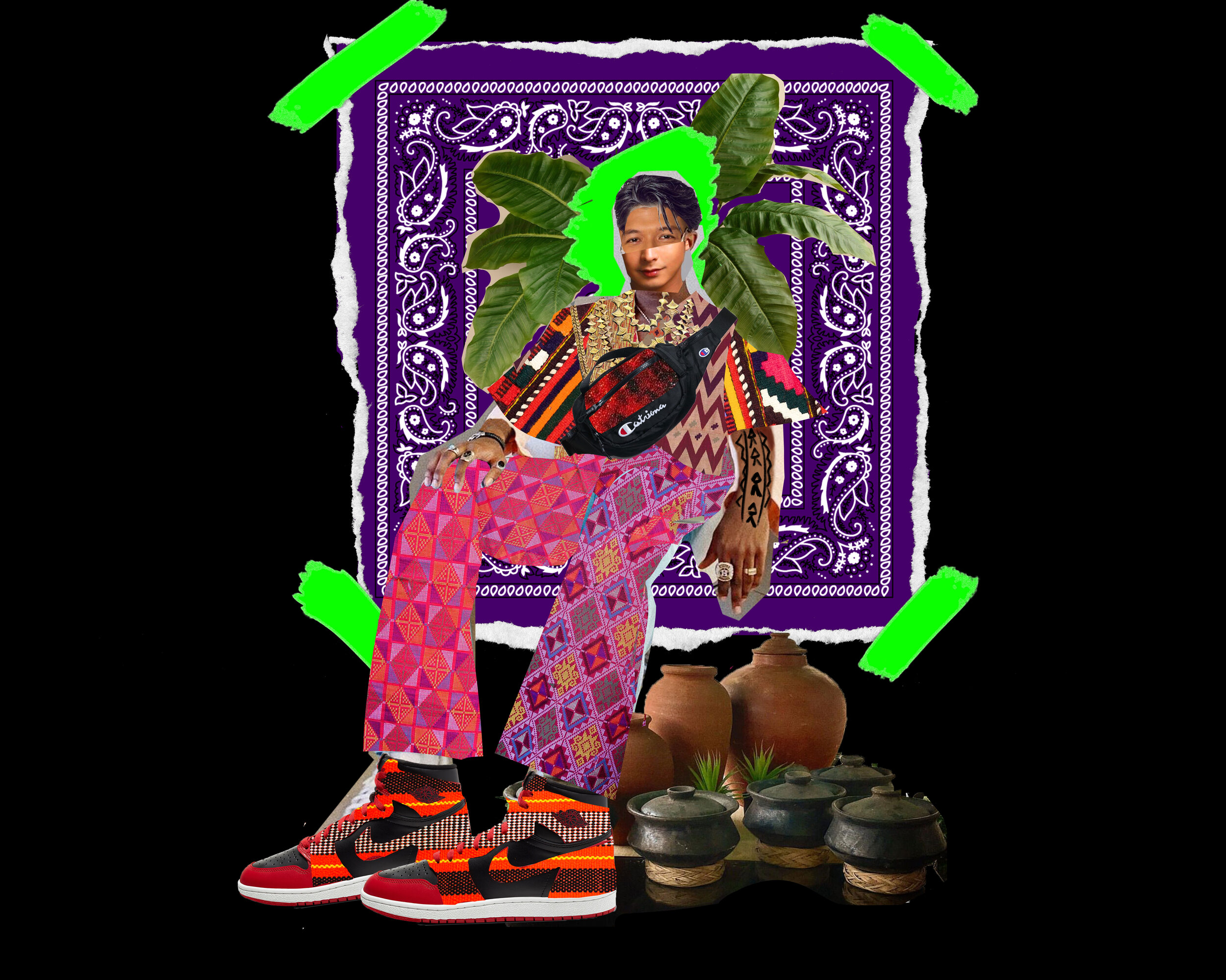 JOHN VELASCO, 2ND YEAR, TRADITIONAL MEETS ALL DIPPED IN STREETWEAR, PHOTO COLLAGE, 2020