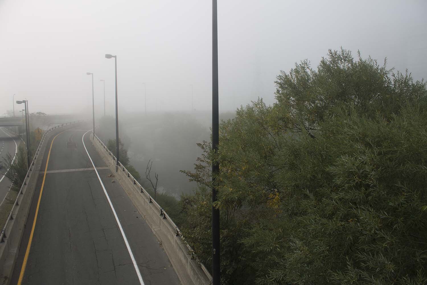 JULIAN LYNN, 3RD YEAR, FOG OVER THE DVP, PHOTO, 14” X 20”, 2020