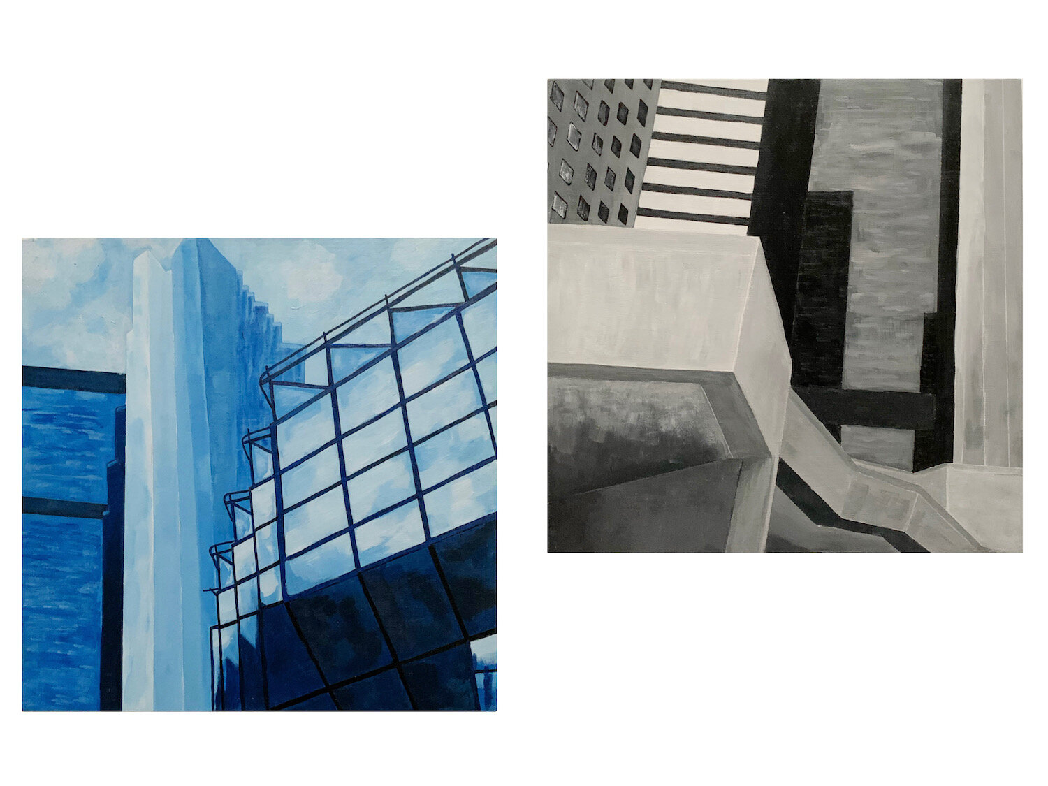 EILEEN JEN, 3RD YEAR OF VISUAL ARTS, CONCRETE, ACRYLIC ON WOOD PANELS, 12” X 12” EACH, 2020