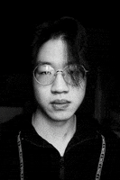 HAOCHEN LU, NEGATIVE FILM, ANIMATED GIF, 2021 - I would like to show a complicated attitude to be an artist, feeling confused but excited. I chose the tone of black and white to create a depressing atmosphere, and all colored pictures appeared are p