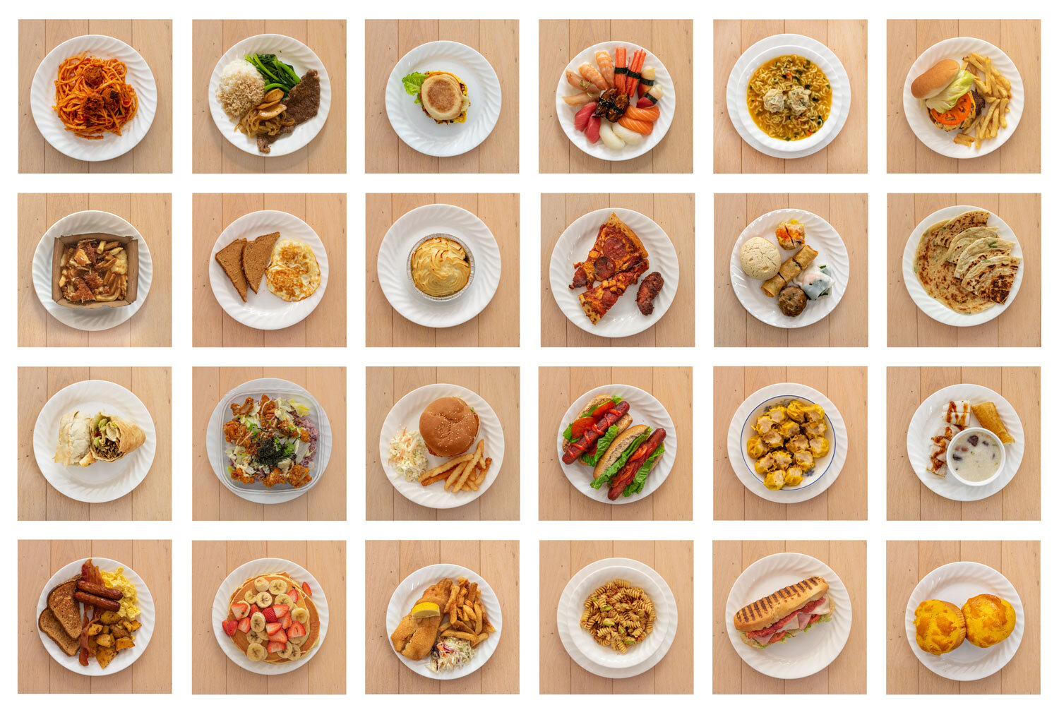 CANDICE CHU, 4TH YEAR, AROUND THE WORLD IN 24 MEALS, PHOTO TYPOLOGY, 2020