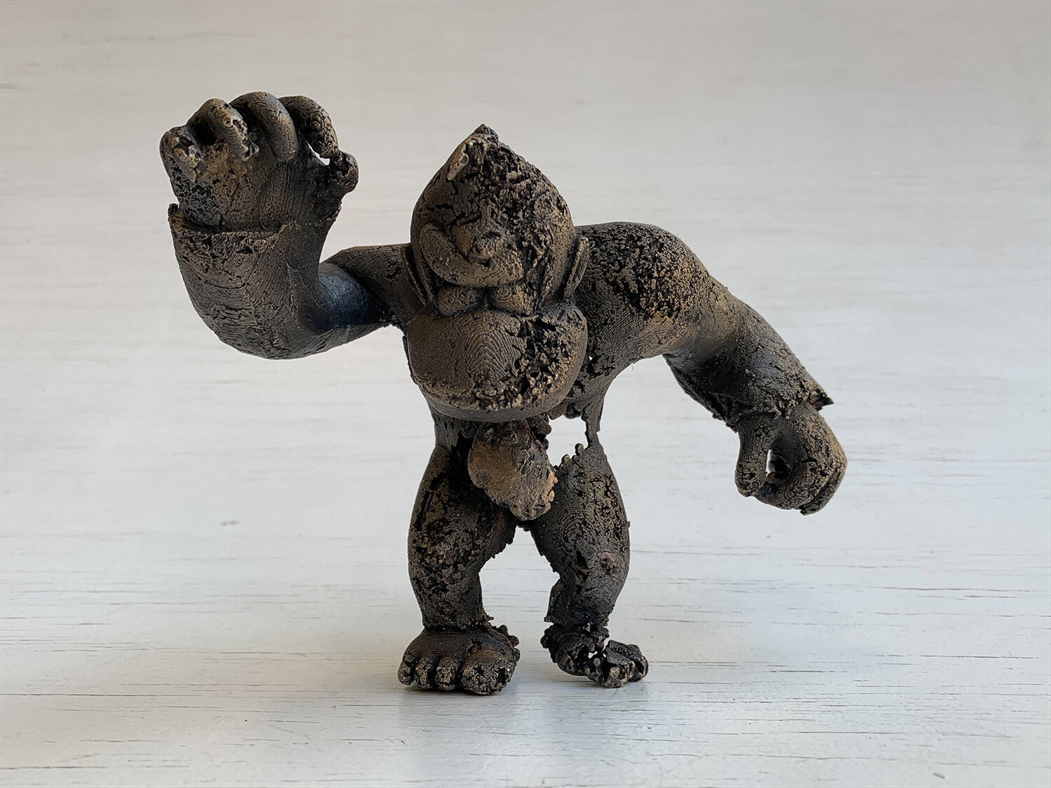 ELIZABETH TSUI, FIFTH YEAR, JUMPMAN? I DON’T FEEL SO GOOD… , BRONZE, 5” X 6.5” X 6.5", 2021 - Illustrating the rapid evolution of video games, this sculpture contains traces of both new and archaic technology through its materiality. By committing th