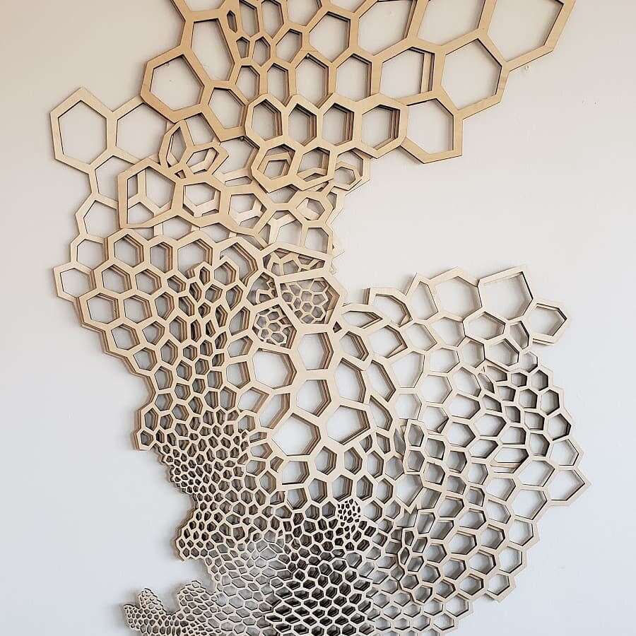 Large Hive Mapping, Baltic birch 33 x 53&quot;

#hive #sculpture #bee #beecolony #newwork #mapping #organic #organicgrowth #hexagon #lasercut #birch #art #artist #toronto #torontoartist #canadianartist