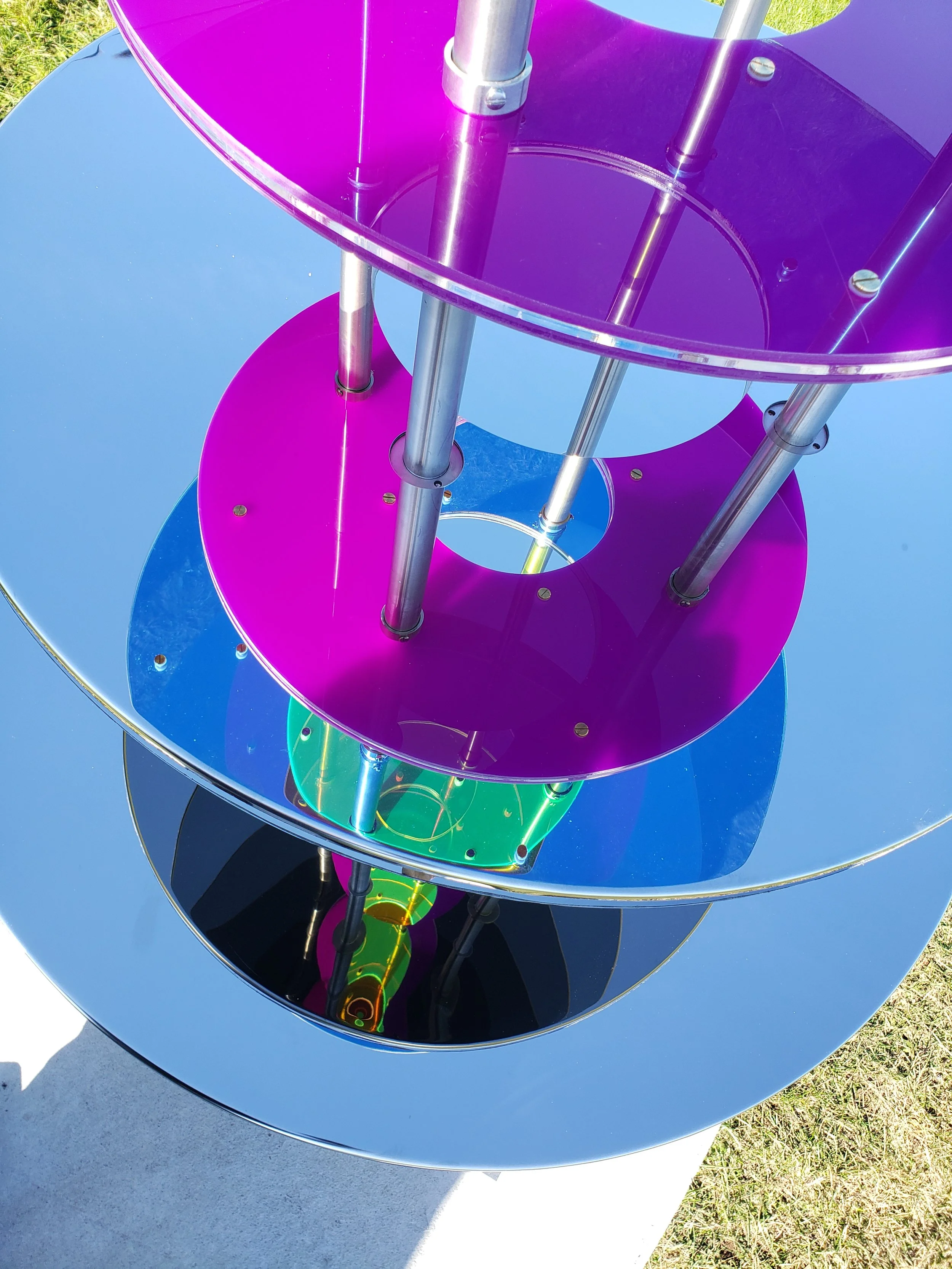 Tonya Hart_Skytower detail_2024_brass stainless steel acrylic_48x48x105inches.jpg