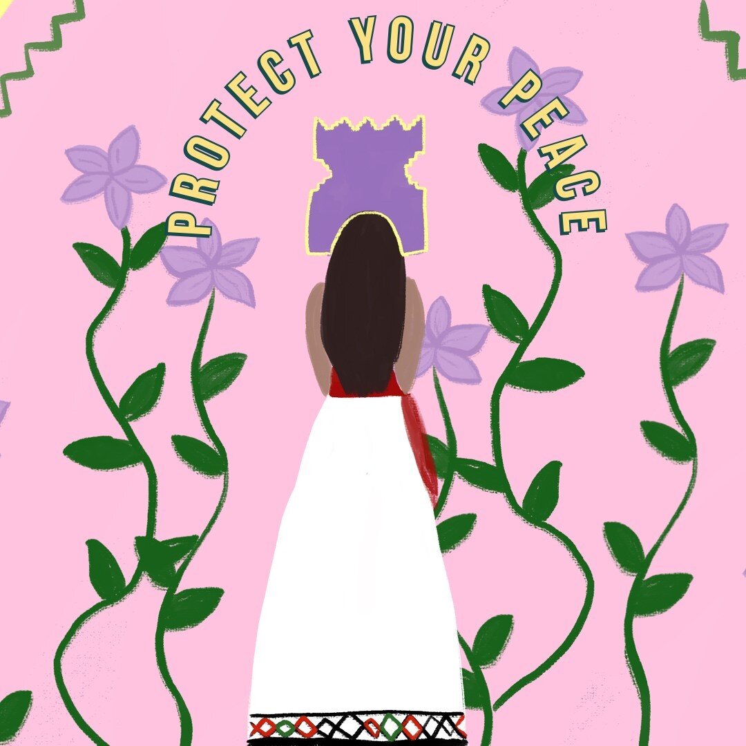 This is so important! Protect your peace, protect your energy, protect your joy💕 #protectyourpeace #diitalart #nativeart #puebloart #mentalhealth #selfcare #indigenous #indigenousart #creativenative #planoly #digitalart #nativeamericanart