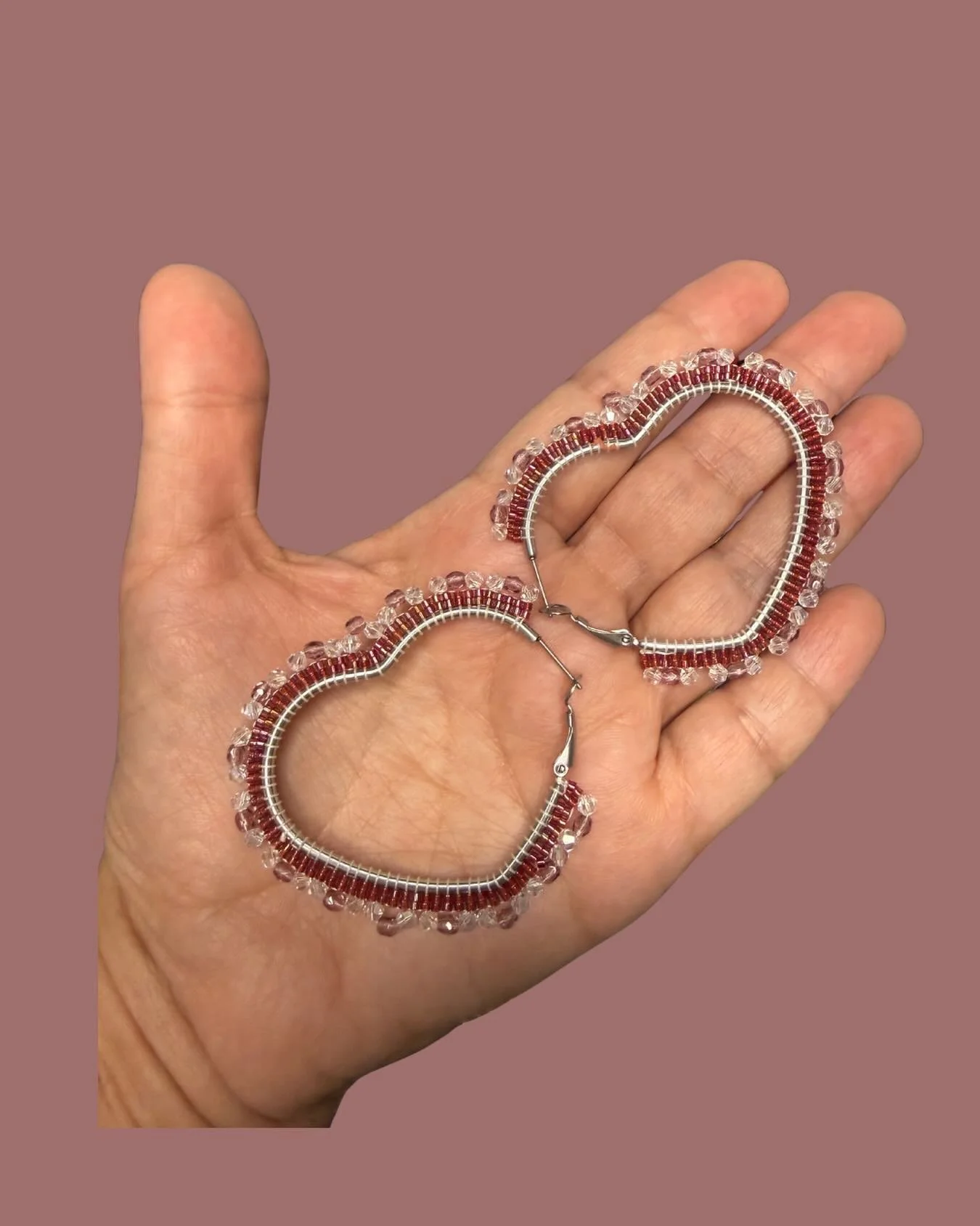💕❤️💕❤️Available February 1st! #beadedhoopearrings #valentinesearrings