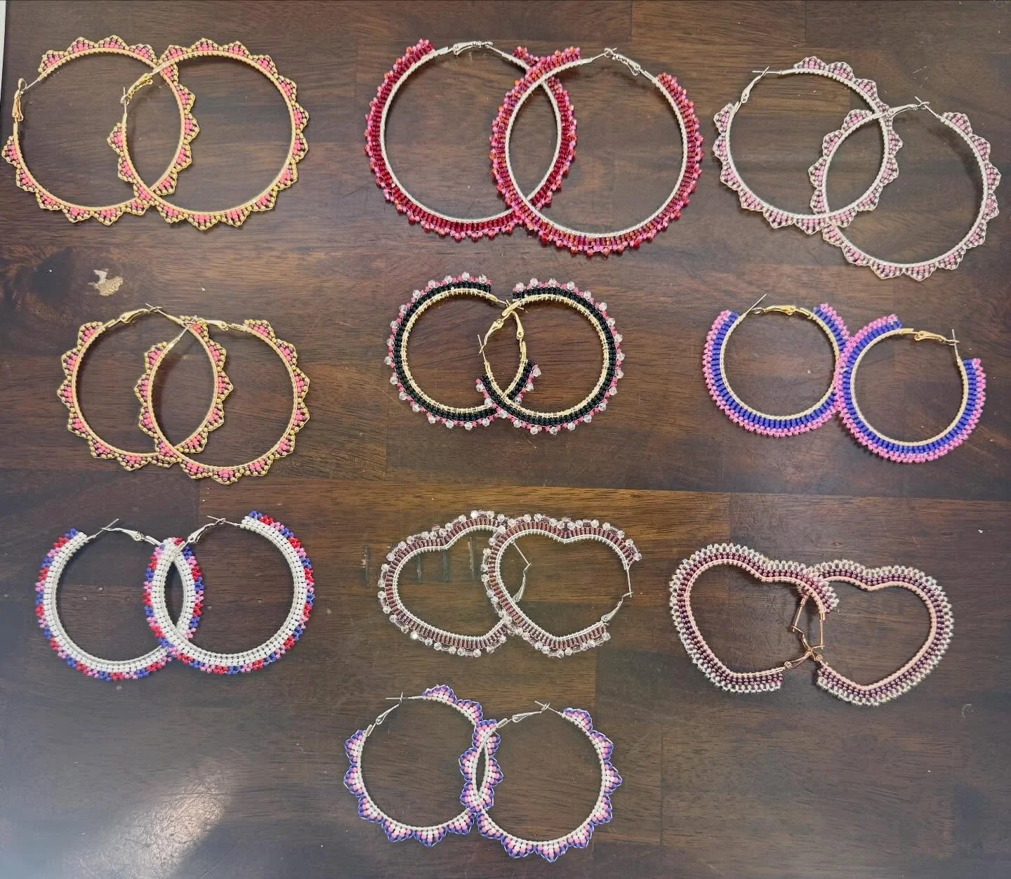 Hoops still available! #hoopearrings #beadedhoopearrings