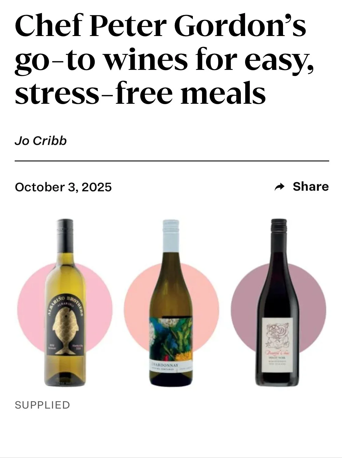 Chef Peter Gordon&rsquo;s off-duty curry night? 🥥🍛 He reaches for Chardonnay&mdash;ours is in his fridge. ✨

Nothing Ventured 2024: Made from sun-drenched Hawke&rsquo;s Bay grapes, winemaker Darragh Hughes&rsquo; thumbprint is on the logo signifyin