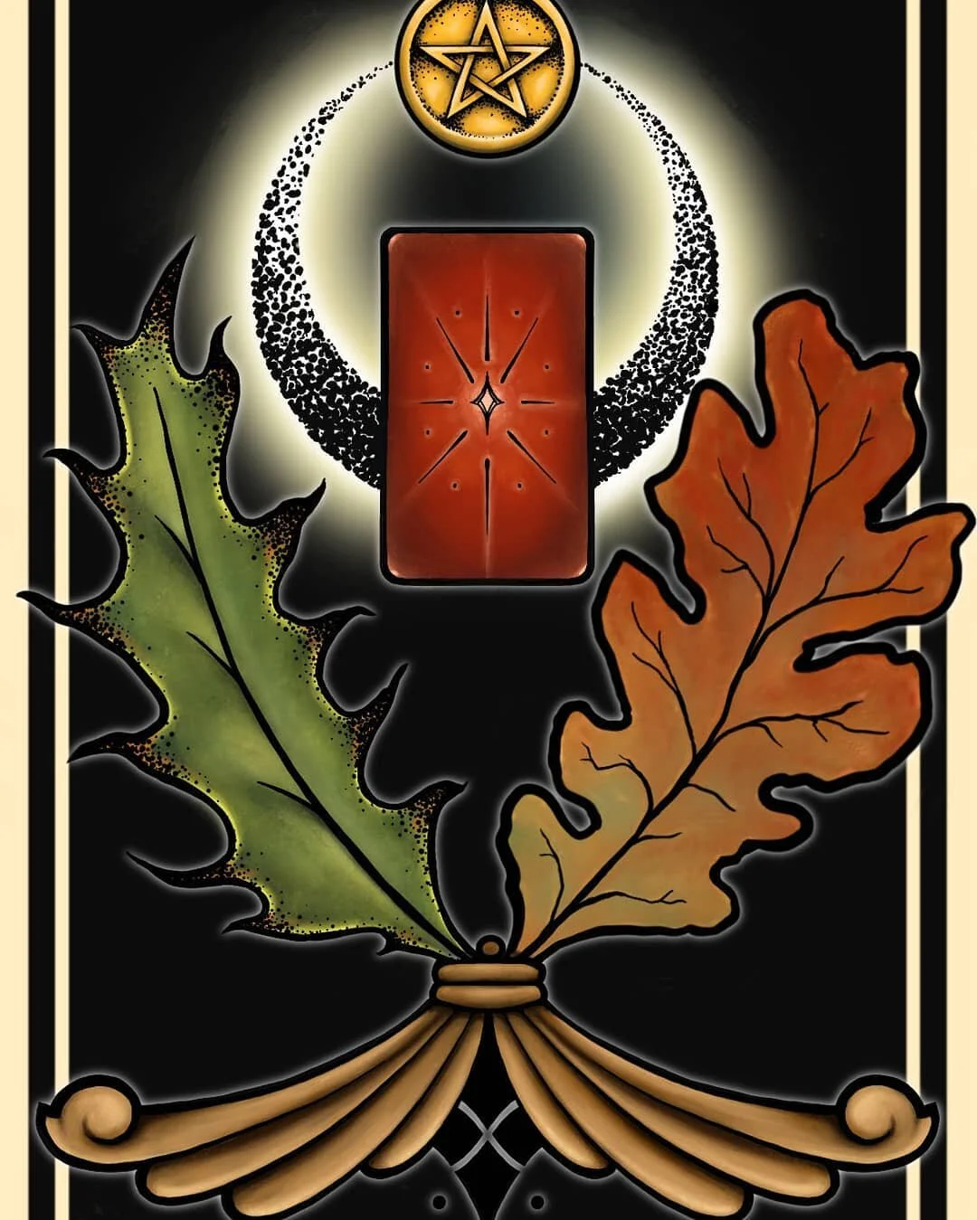 gorgeous new logo for Holly and Oak Tarot by the beautiful and talented #thebashfulgoat Annie Blem.