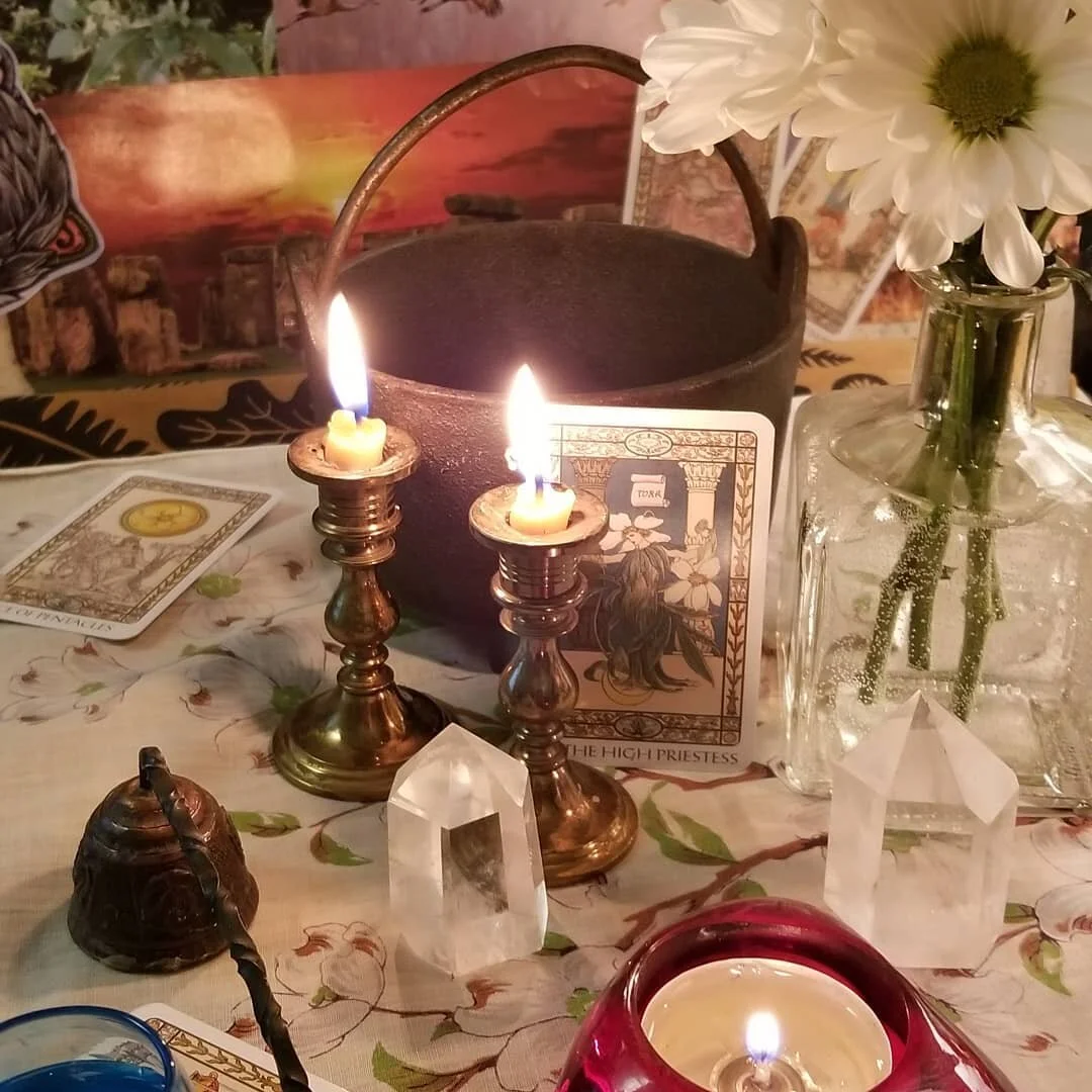 Blessed Imbolc. Desktop altar for ceremony with the fantastic women of The Circle. We may not be together but wow! are they &quot;together&quot;!!!! ❤❤❤ so grateful to have these women in my life. blessed be.